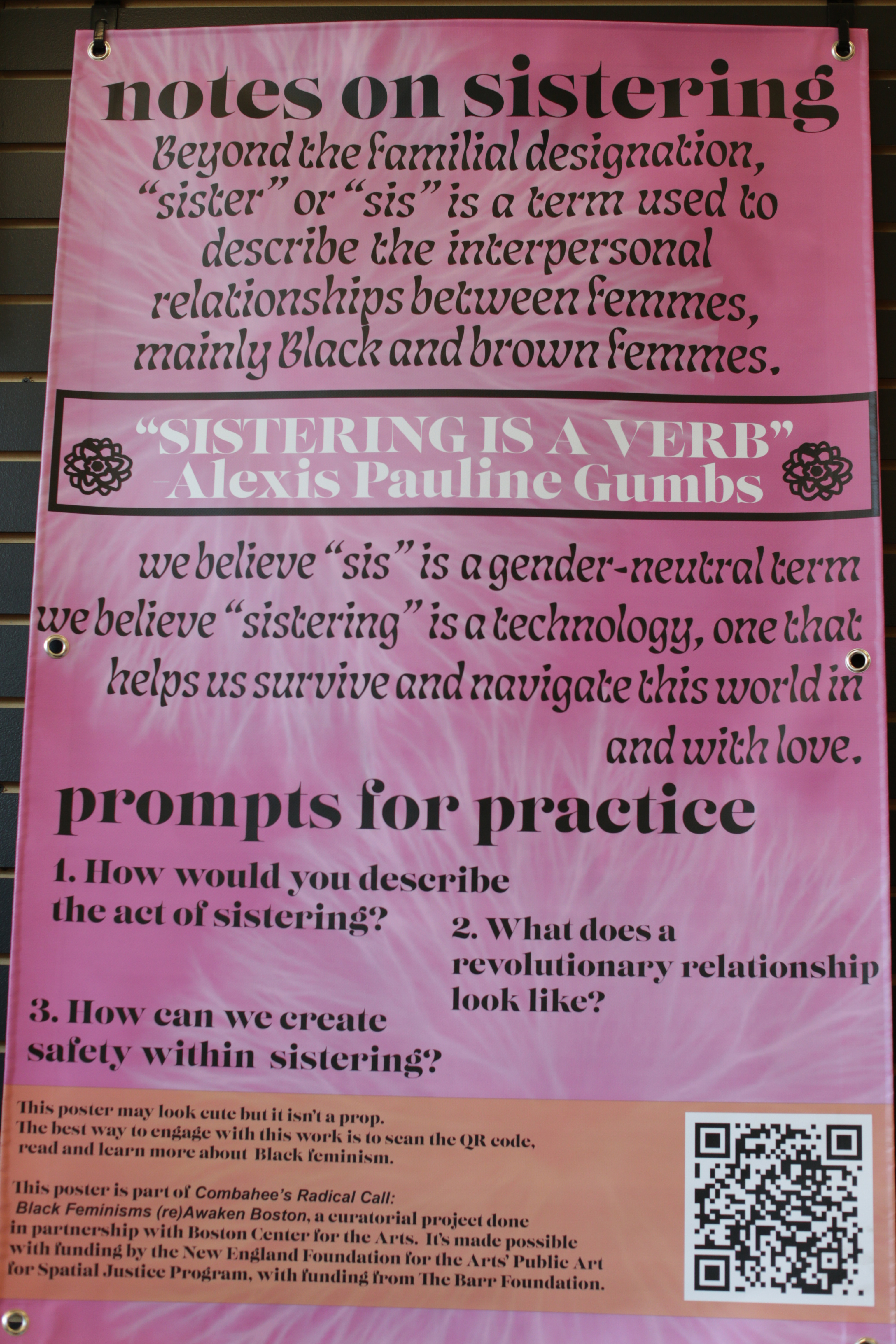 Each of Gray's posters features a QR code that links to literary works by Black feminists.