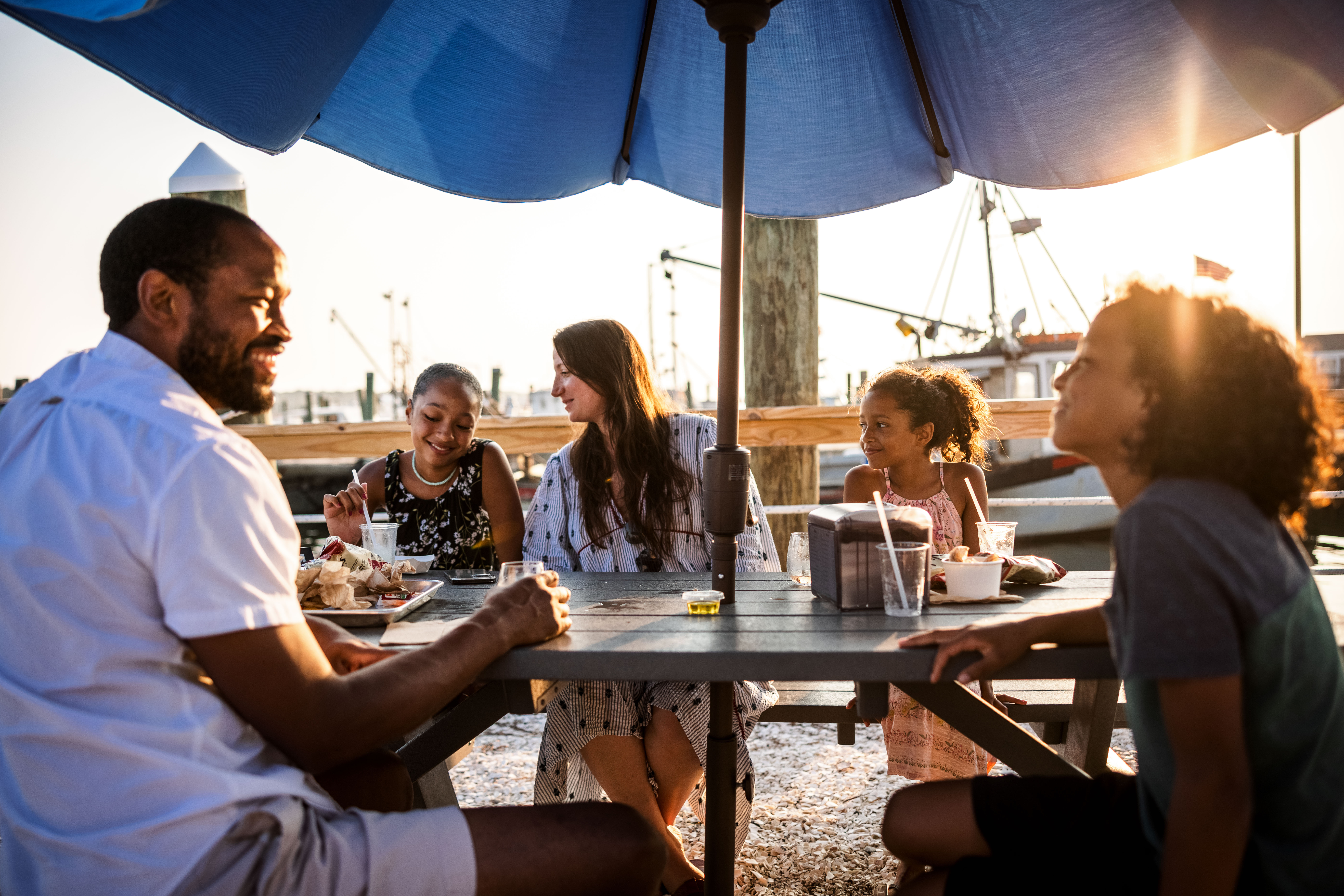 The Berry family enjoys dinner at Westport Sea Farms in Westport.