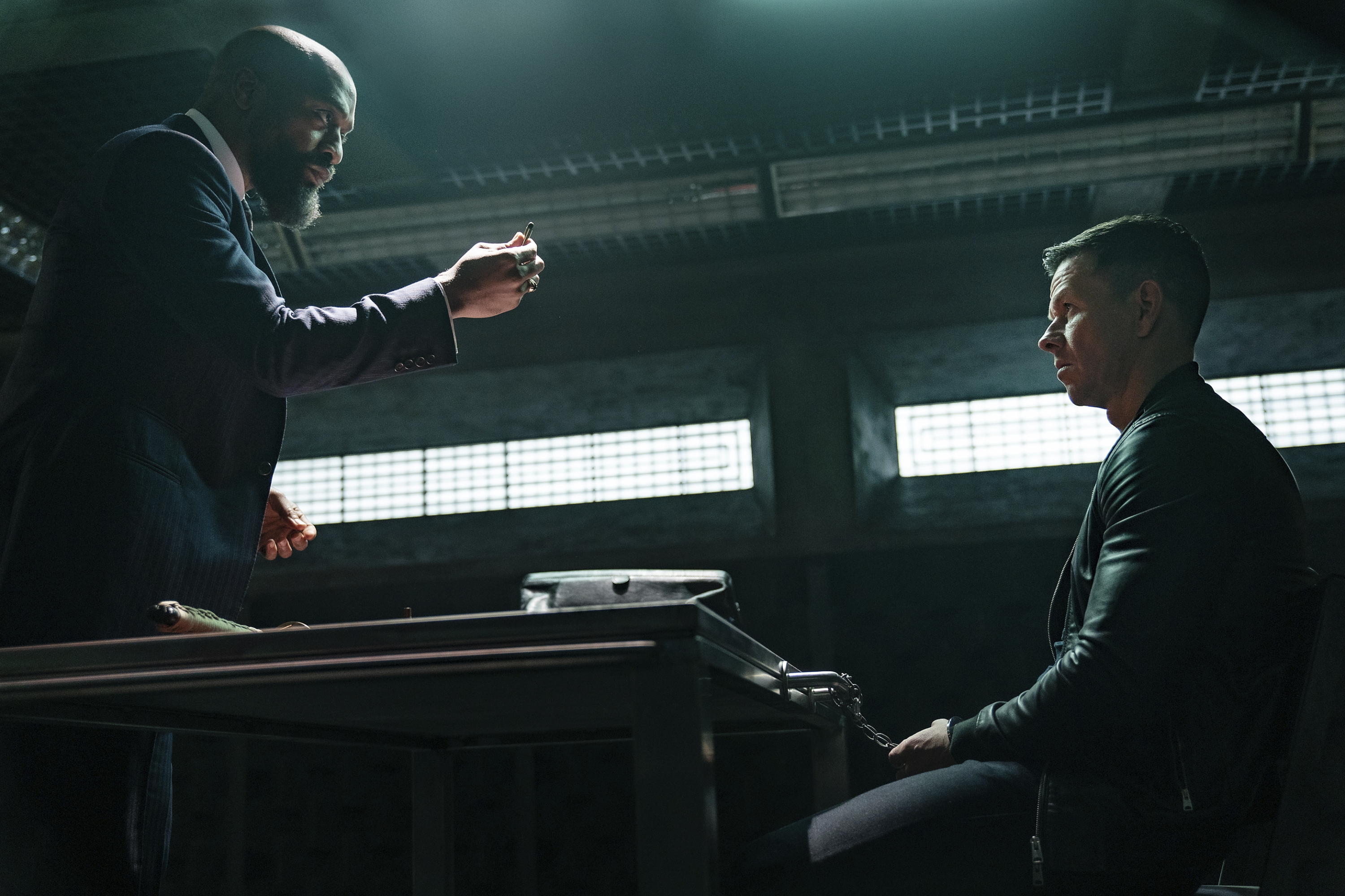 Chiwetel Ejiofor, left, and Mark Wahlberg in "Infinite."