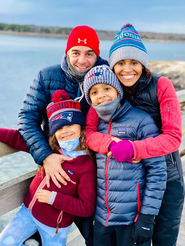 Shayna Seymour with her husband, Steve Carr, and kids Blake (10), and Paige (7) on Martha's Vineyard over Thanksgiving weekend.
