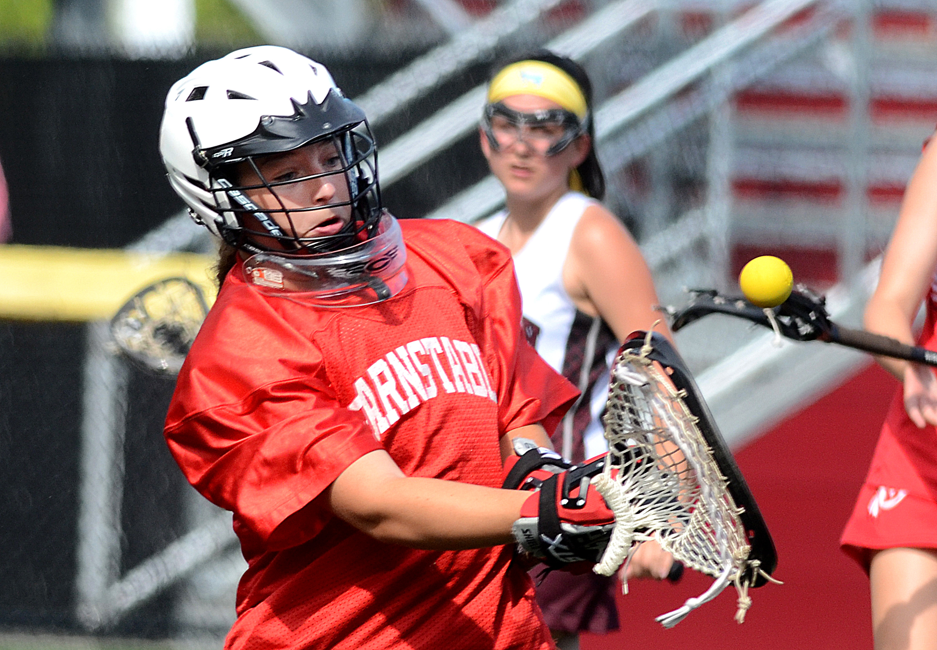 Senior goalie Morgan Dardia, making a save in a Senior Day victory vs. Falmouth, led Barnstable to a 9-1 regular-season record and a Cape & Islands Atlantic title.