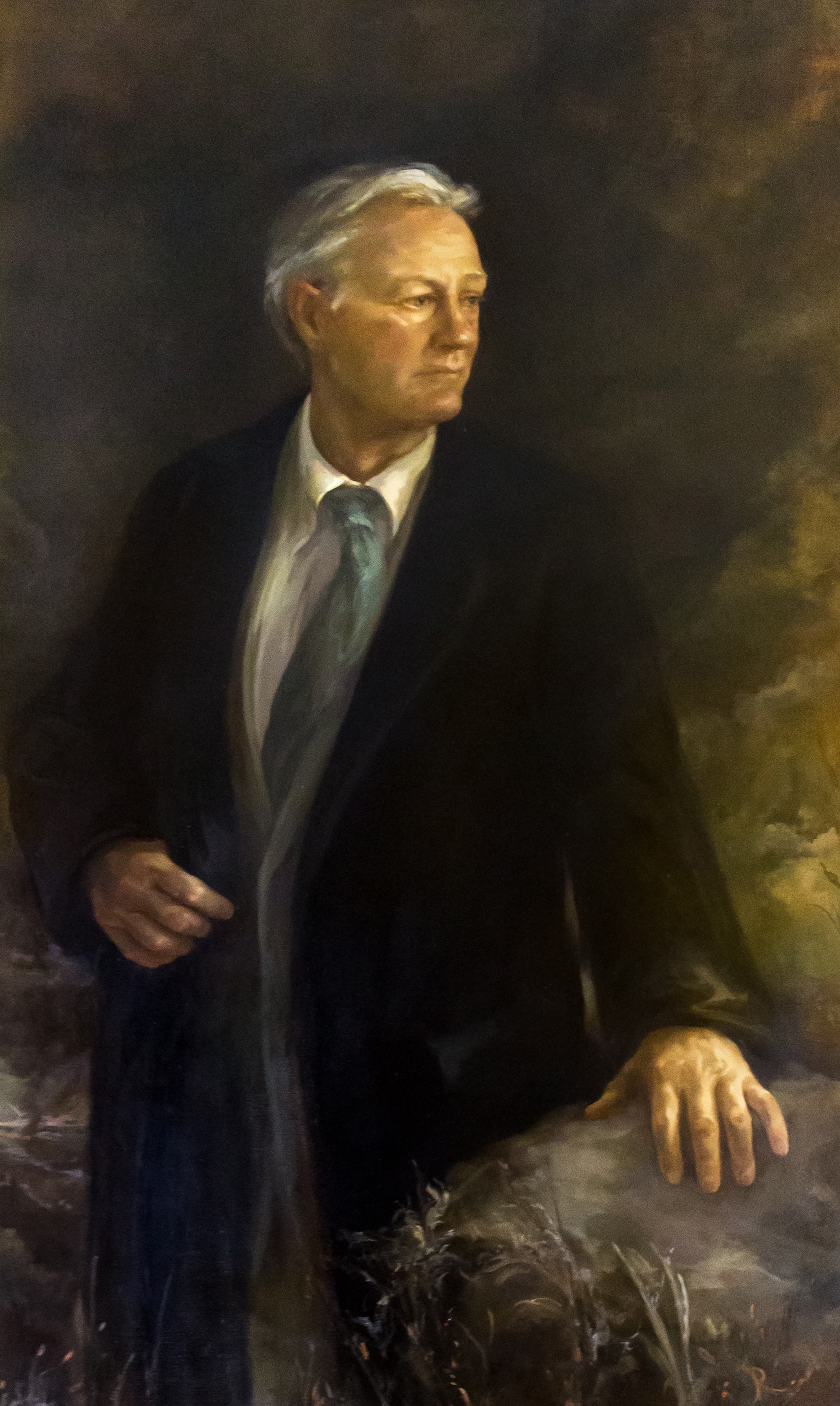 Former Rhode Island governor Lincoln Chaffee's official portrait in the Rhode Island State House collection.