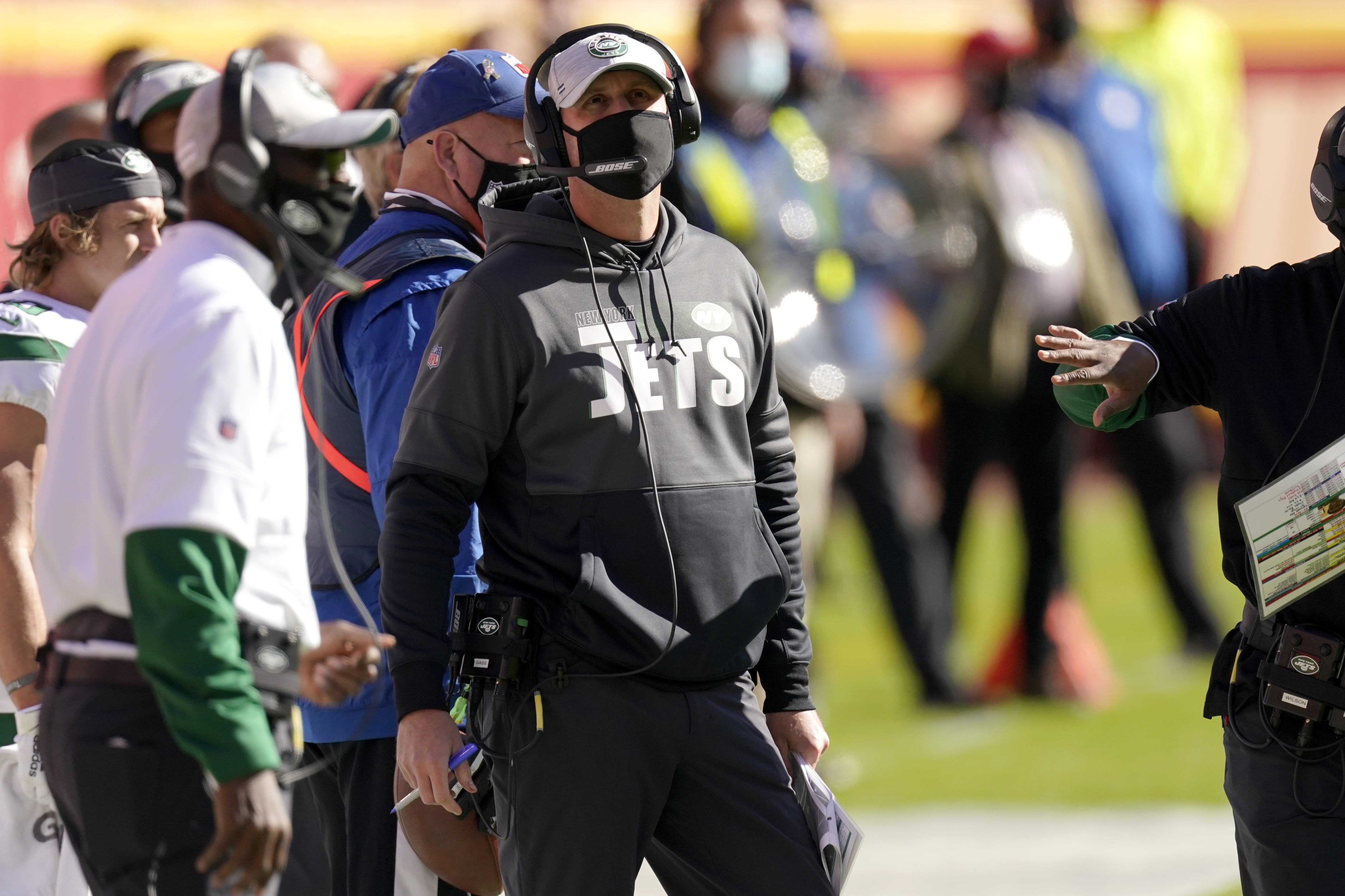 Adam Gase, head coach of the winless Jets, is likely on the hot seat