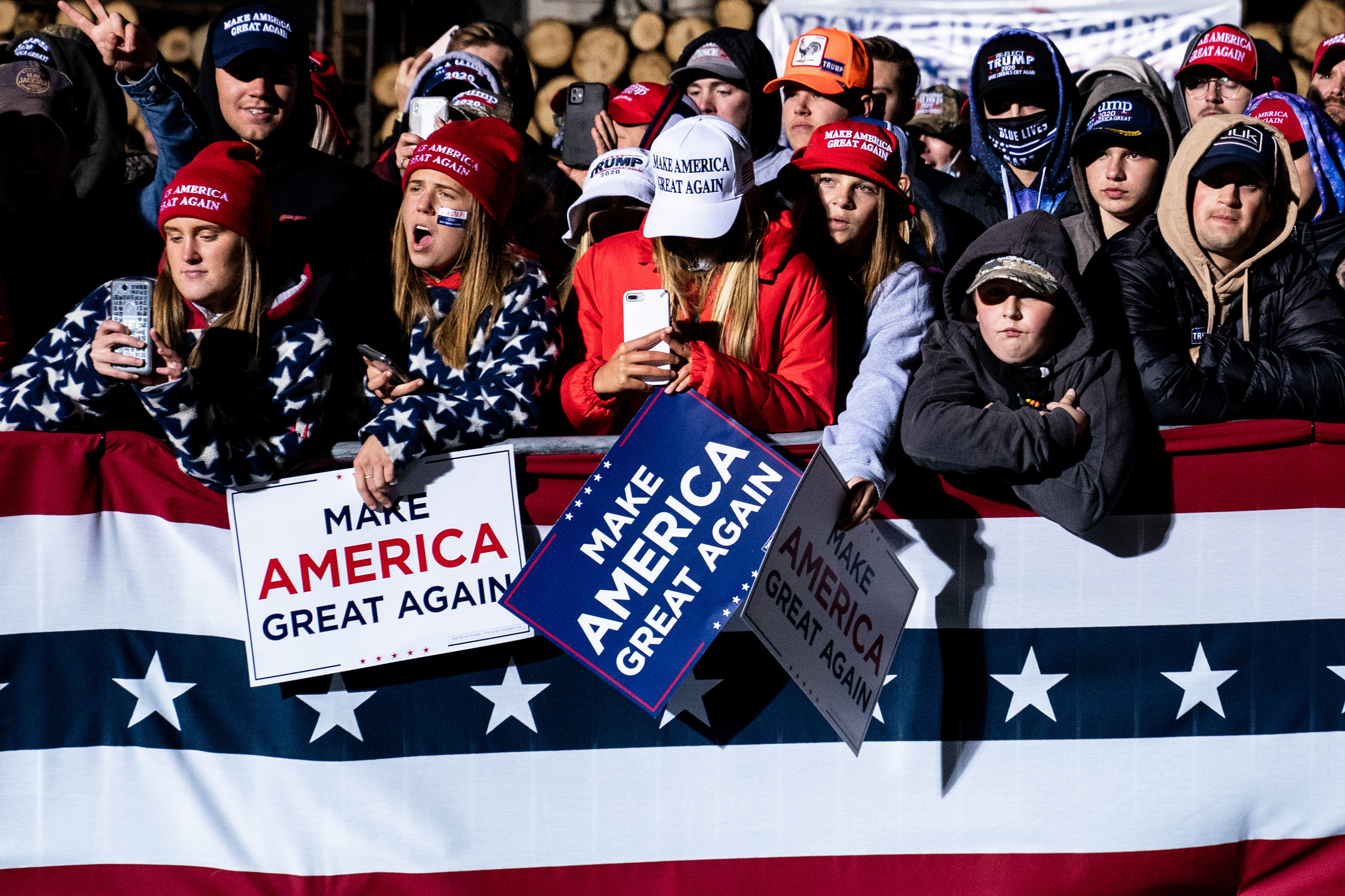 Attendees listened as President Trump spoke at a reelection campaign rally in Duluth, Minn. , on Sept. 30.