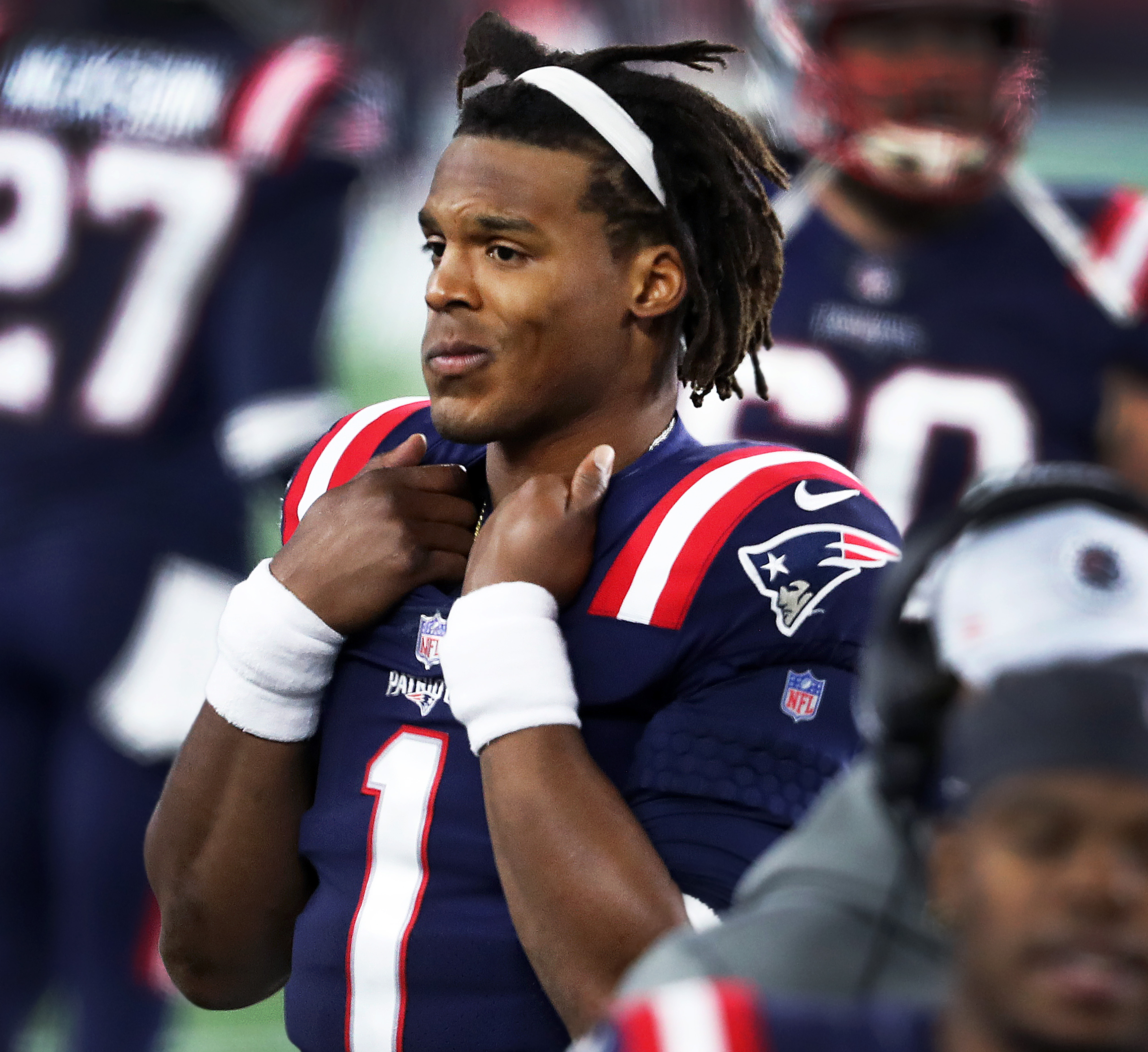 Here's what Cam Newton wore to his first Patriots game - The Boston Globe