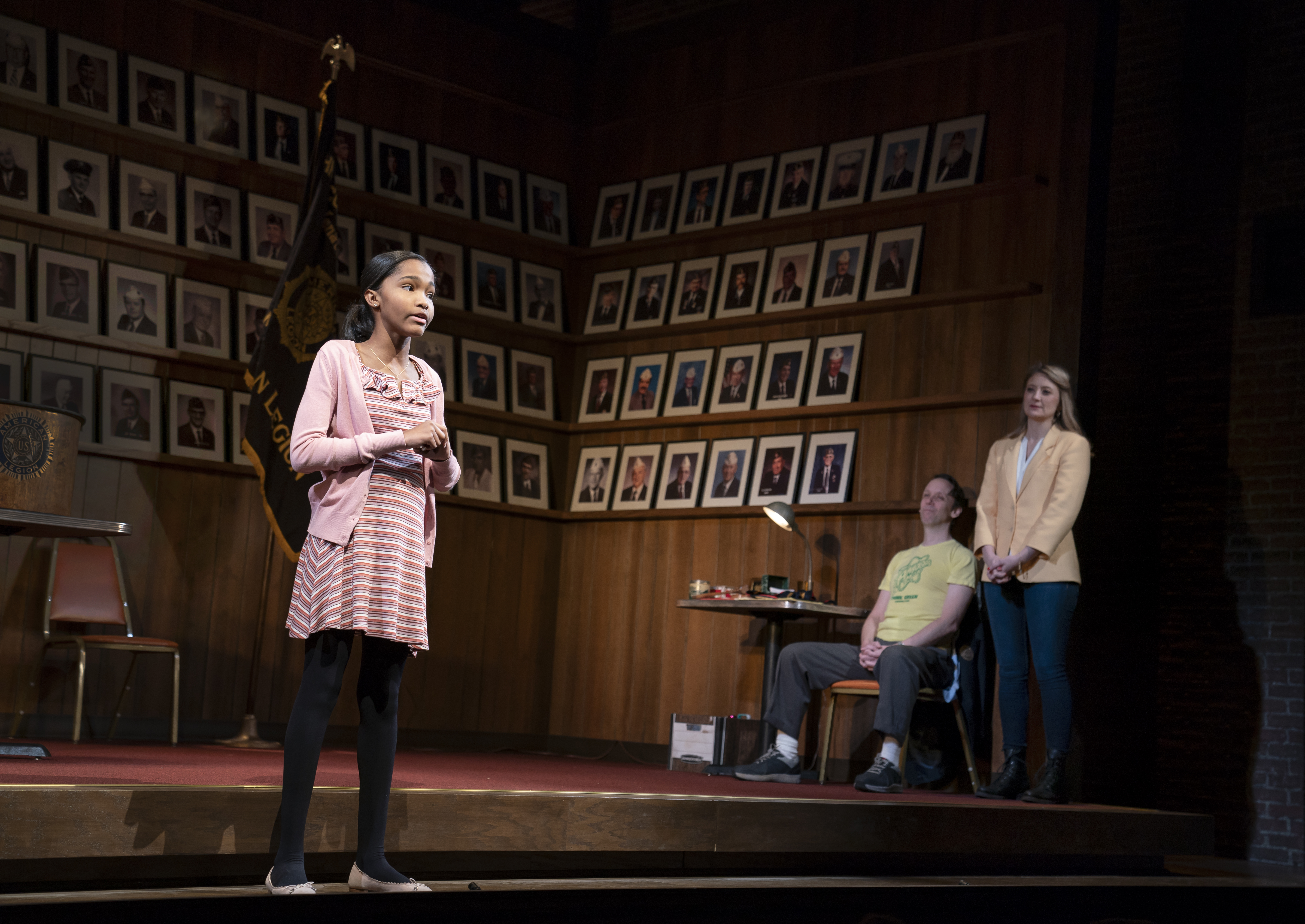From left: Rosdely Ciprian, Mike Iveson, and Heidi Schreck in "What the Constitution Means to Me."