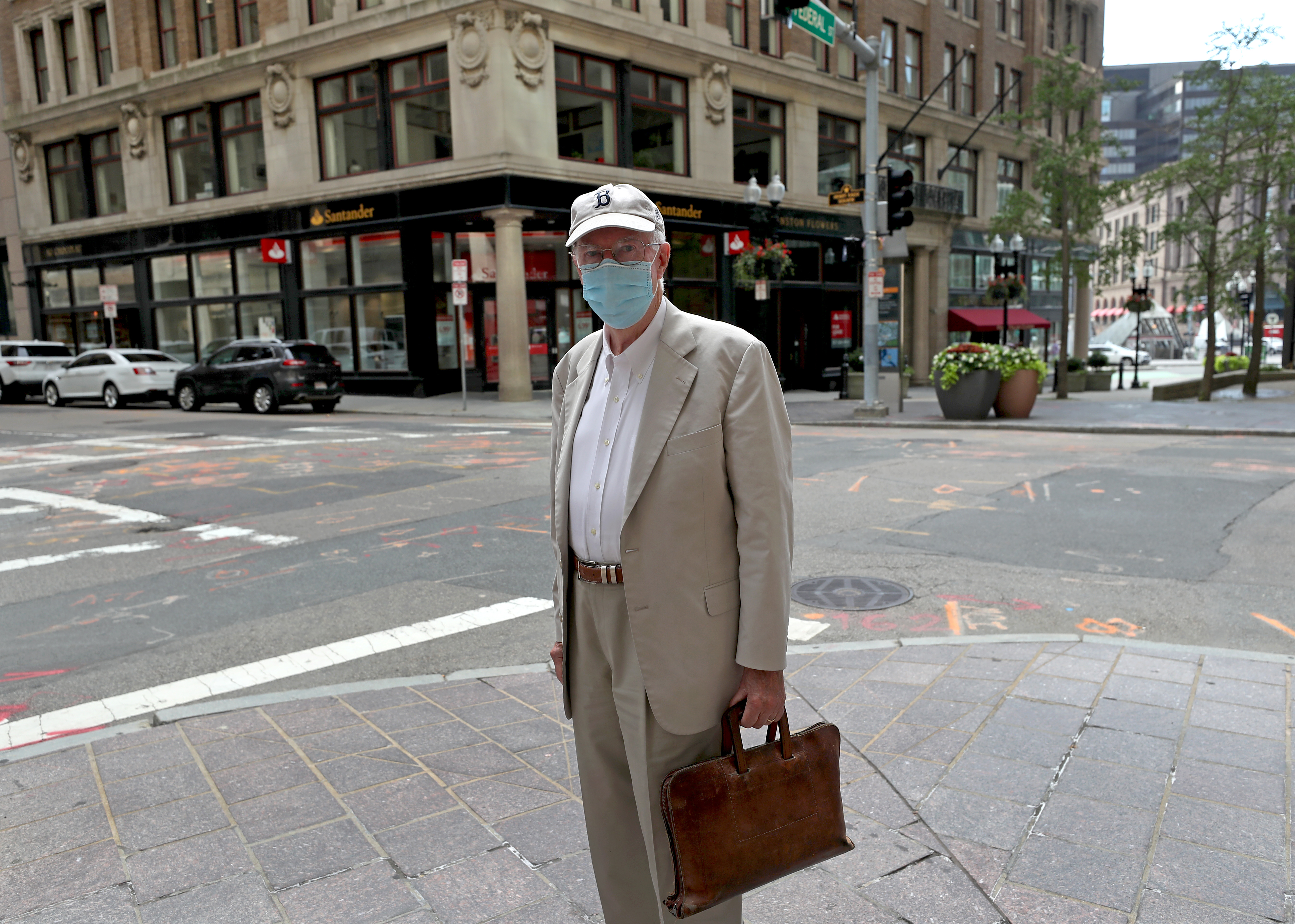 “It’s all just so weird,” said Walter Downey, an investment advisor who has worked downtown for decades, as he walked to his office on Federal Street Thursday morning. “It’s like you can hear the dogs barking out there.”