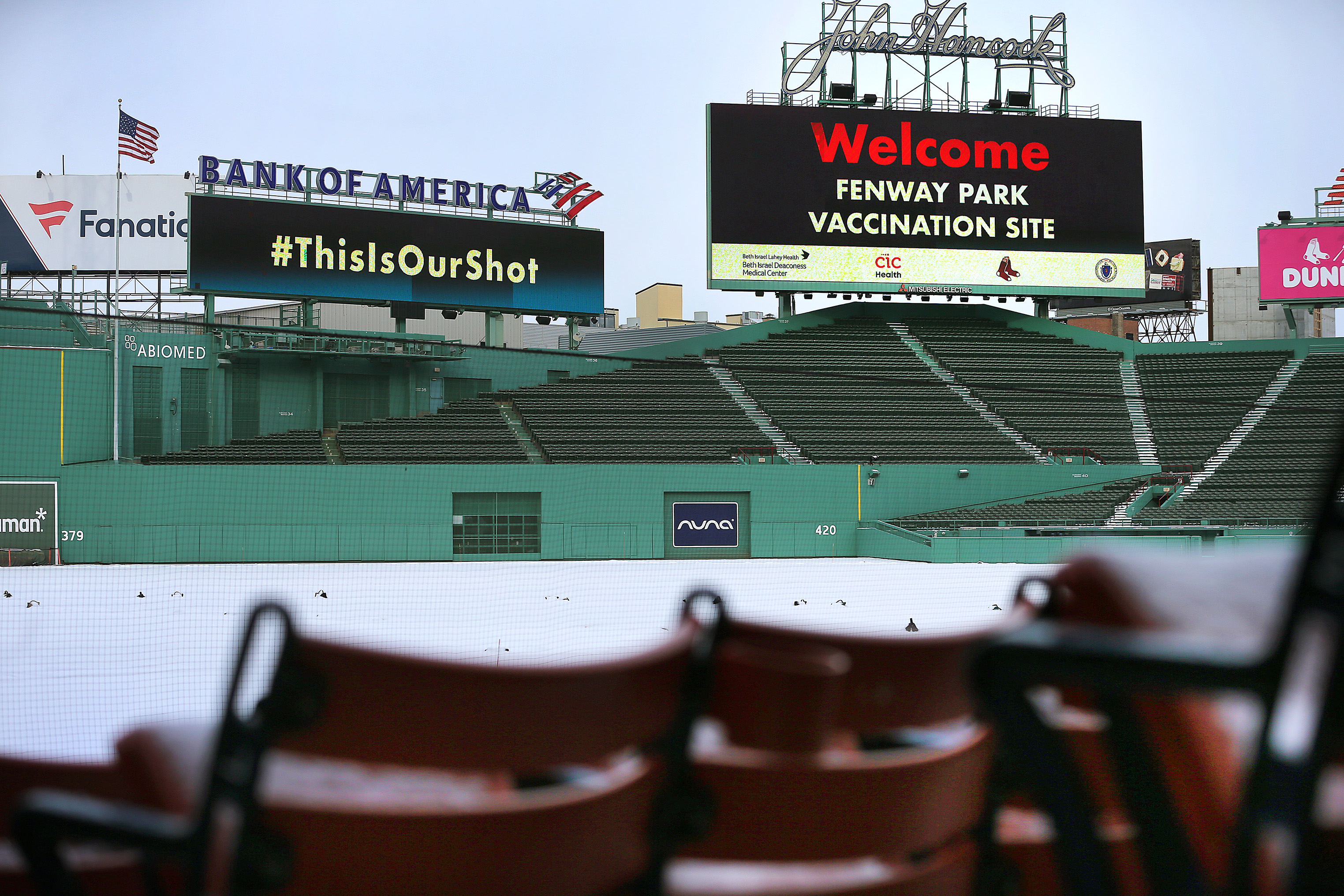 Here's a look at Fenway Park converted into a COVID-19 vaccination site