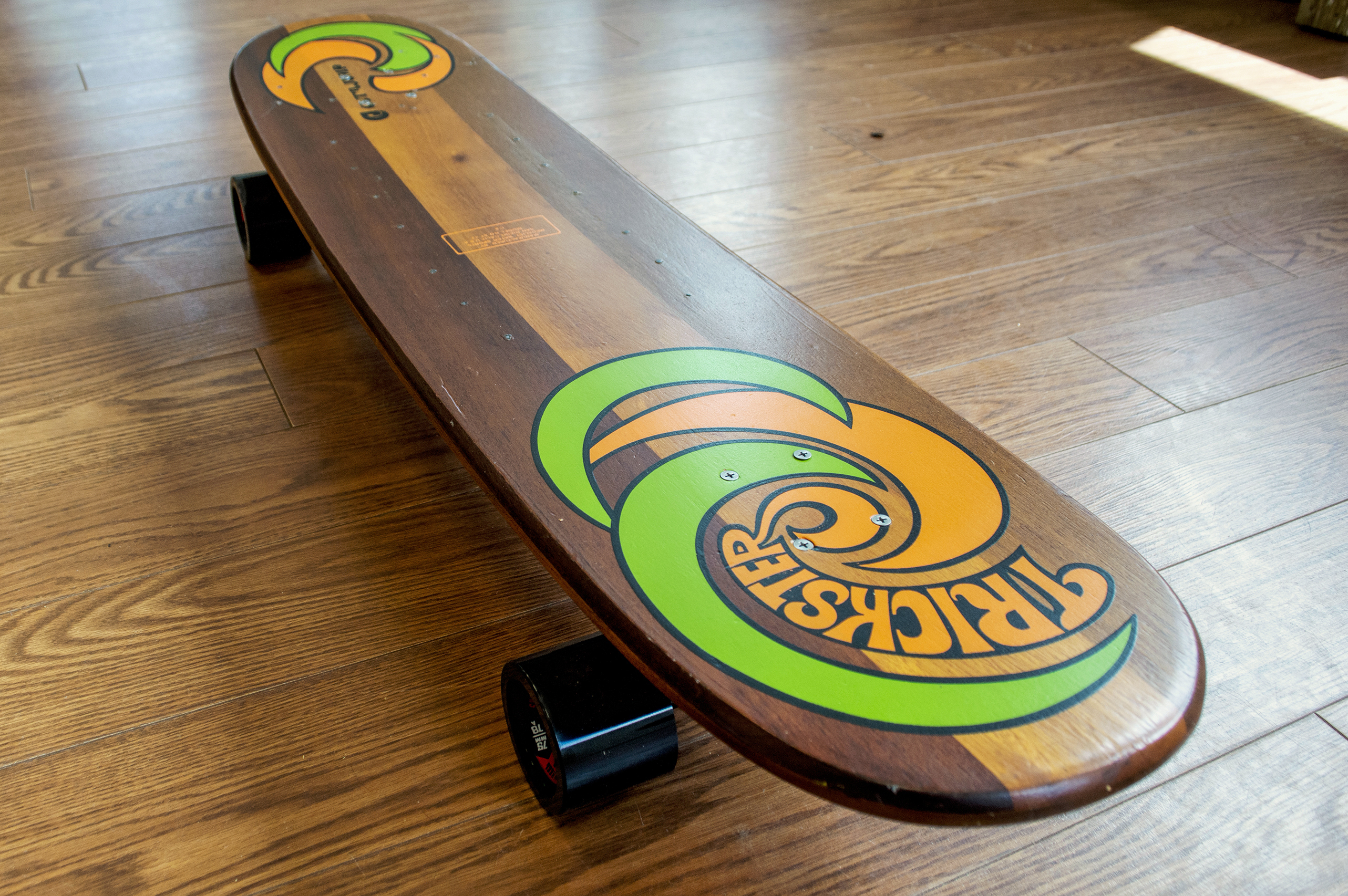 Repurposing never looked so cool — vintage water skis become longboard skateboards in the hands of Charles Linden of Denmark, Maine.