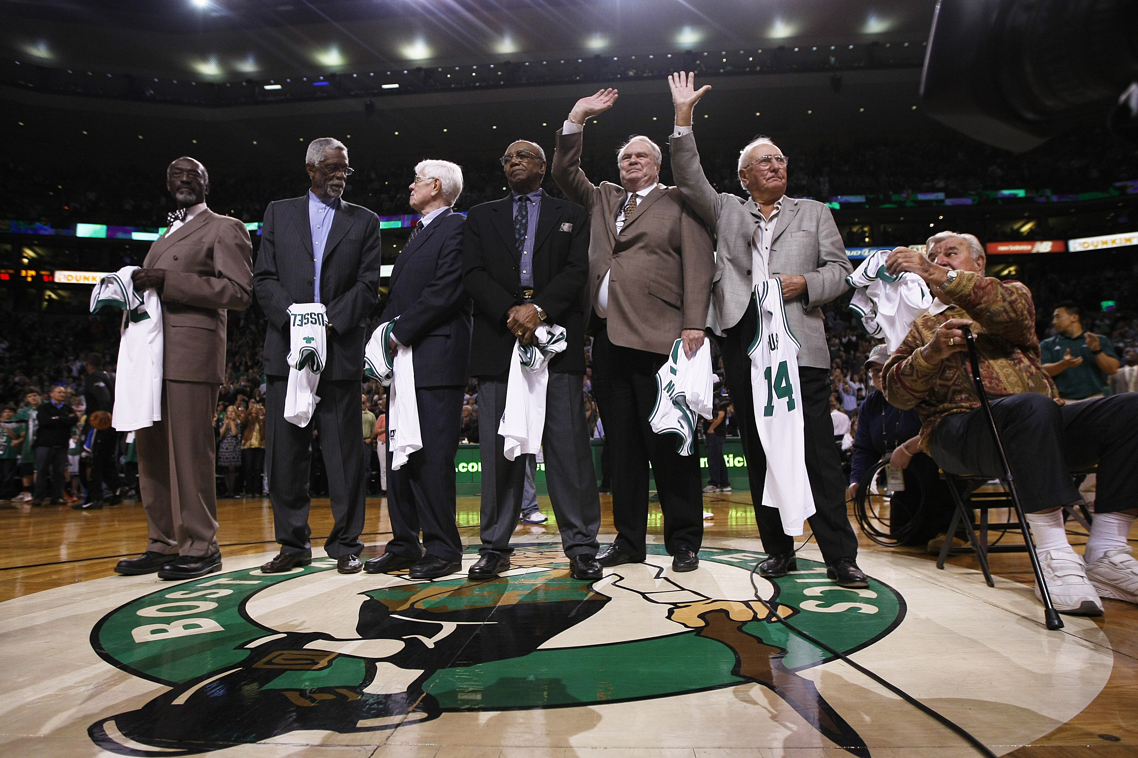 Members of the 1962 Celtics team, including Tommy Heinsohn, were honored in 2012.