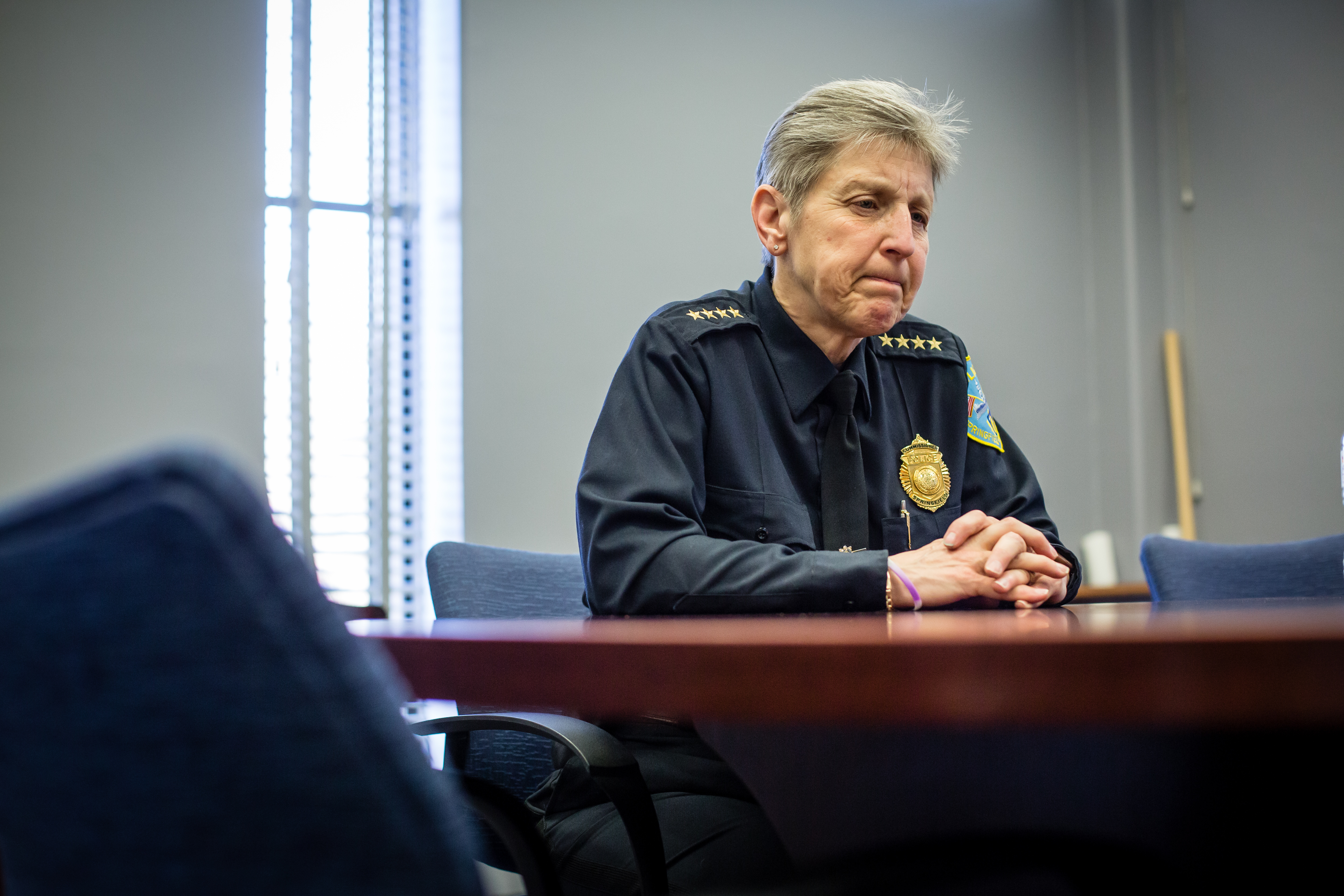 Springfield Police Commissioner Cheryl Clapprood at department headquarters in 2019.