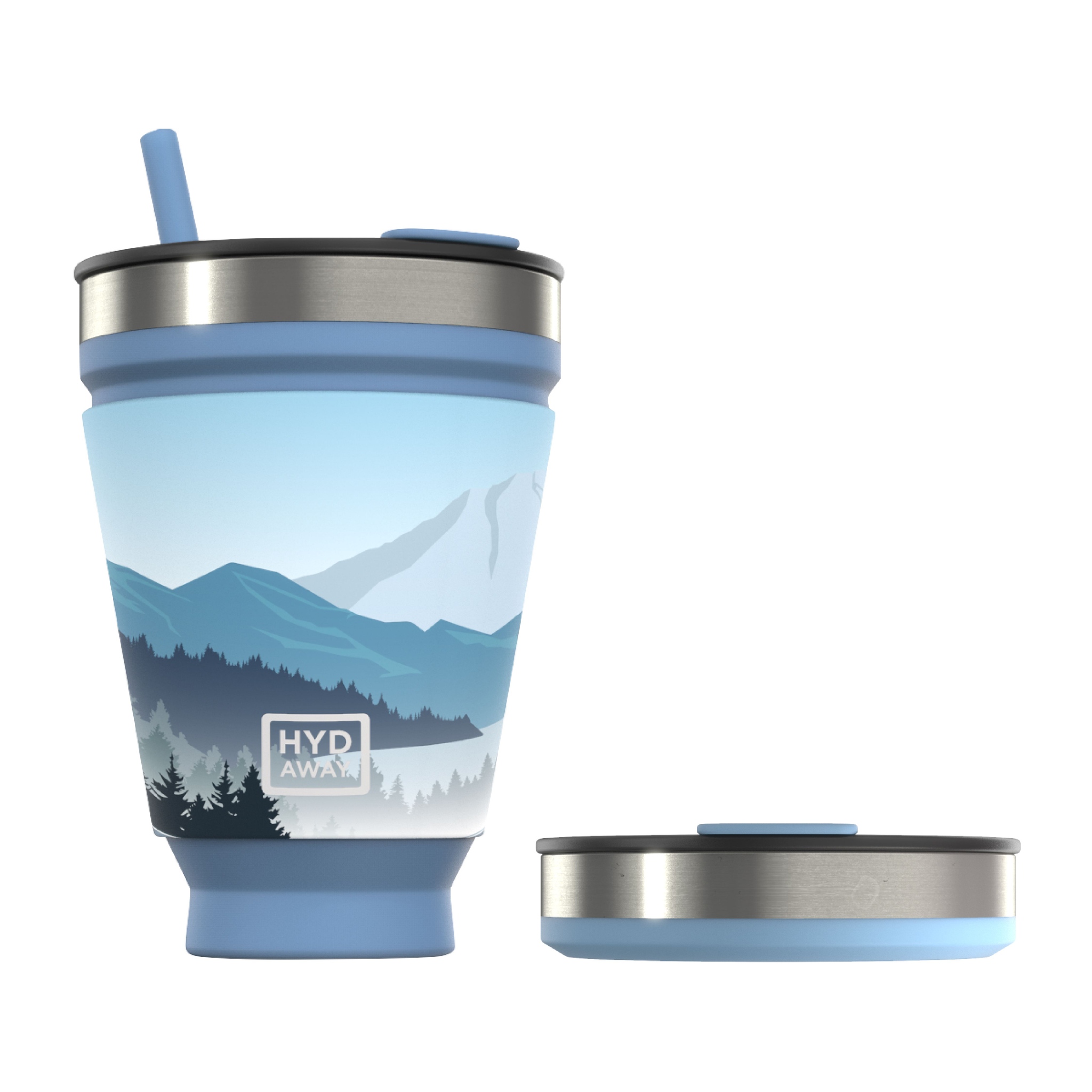 Take Hydaway’s portable hot-and-cold drink tumblers on your adventures.