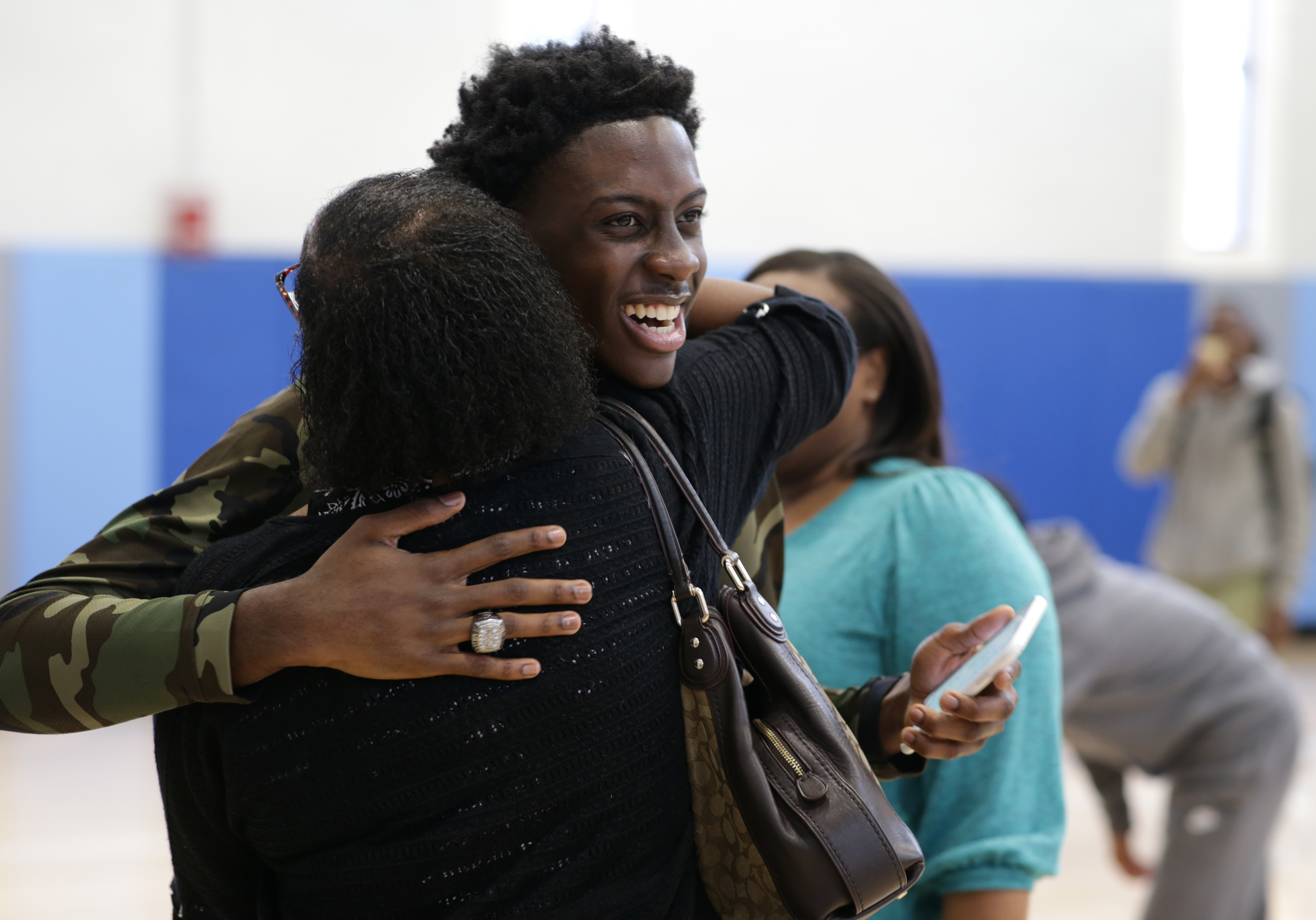 Terrence Clarke greets a friend ahead of his 2019 announcement that he would attend Kentucky to play basketball. He spent one season in Lexington before declaring for the 2021 NBA Draft.