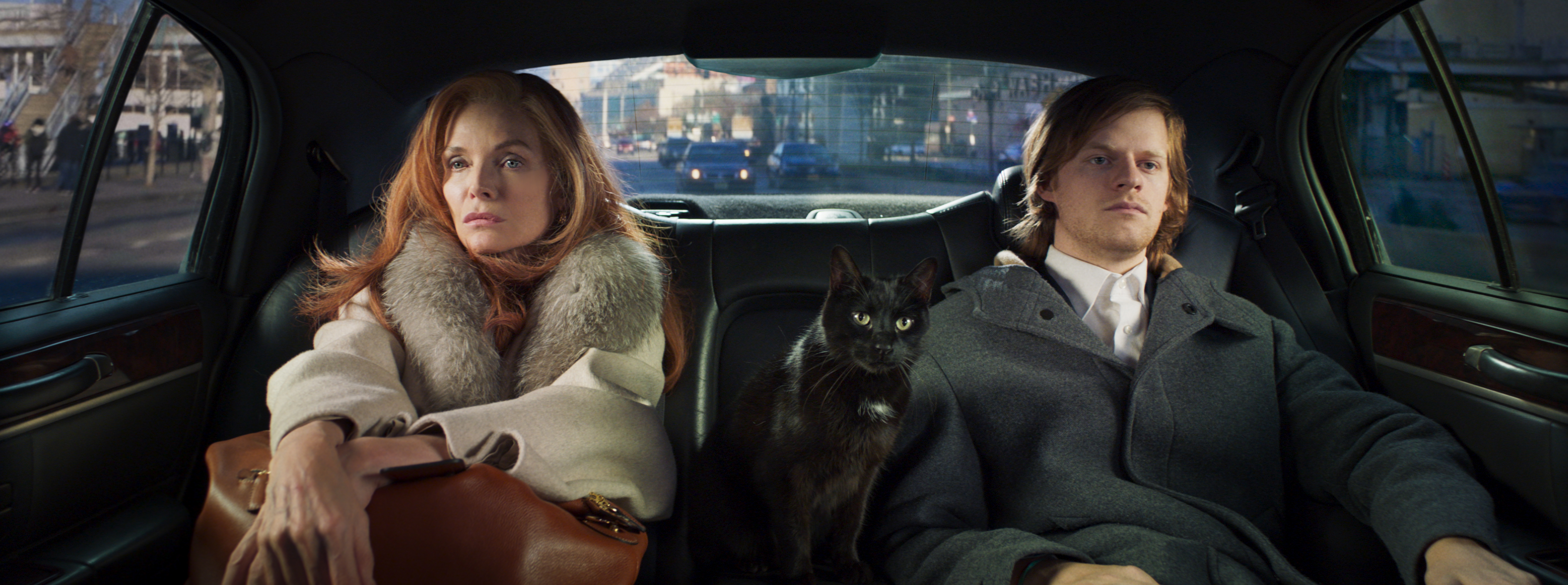 Michelle Pfeiffer and Lucas Hedges in "French Exit."