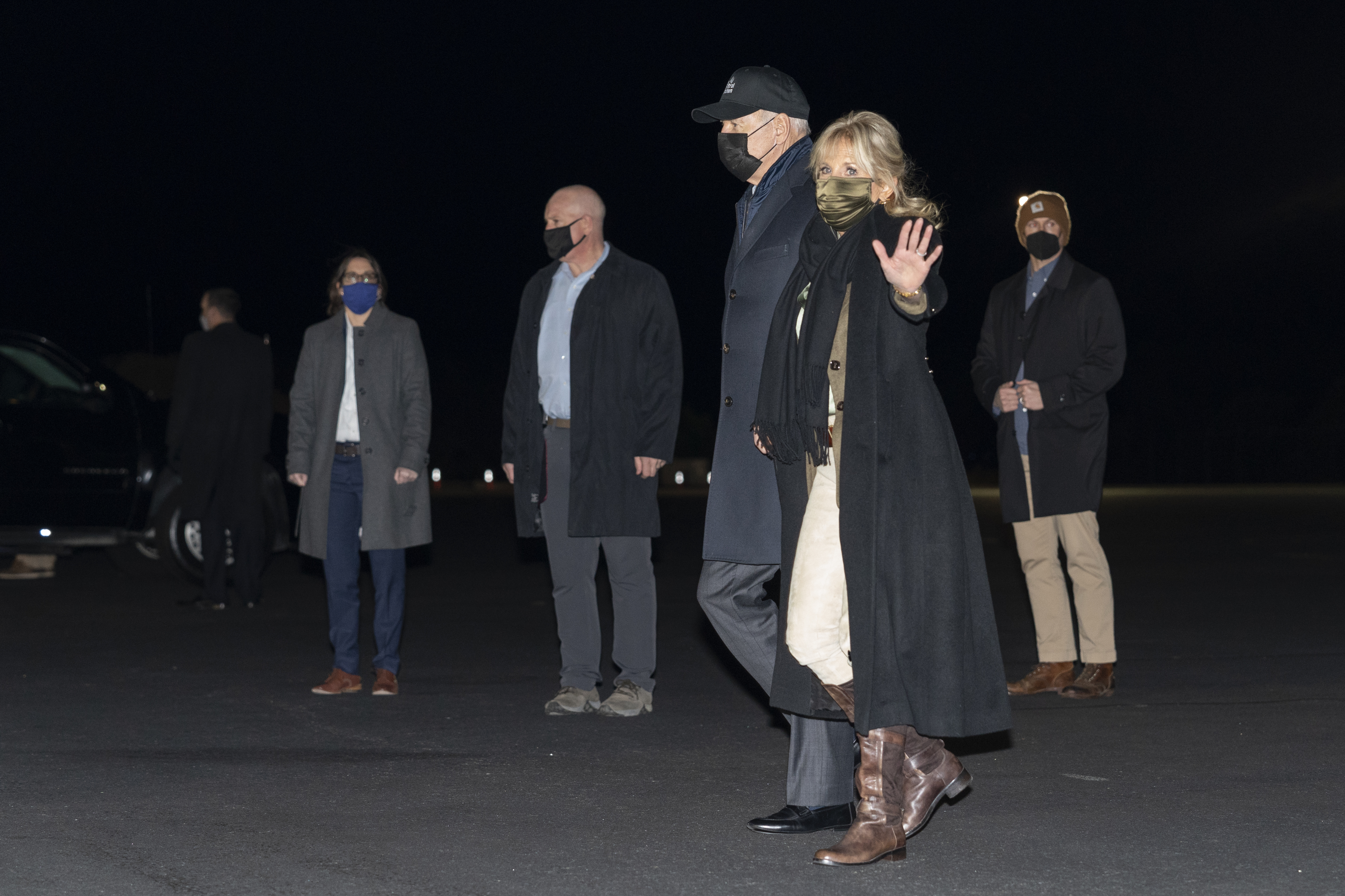 President Biden and first lady Jill Biden arrived on Air Force One at Nantucket Memorial Airport, in Nantucket on Nov. 23, 2021.