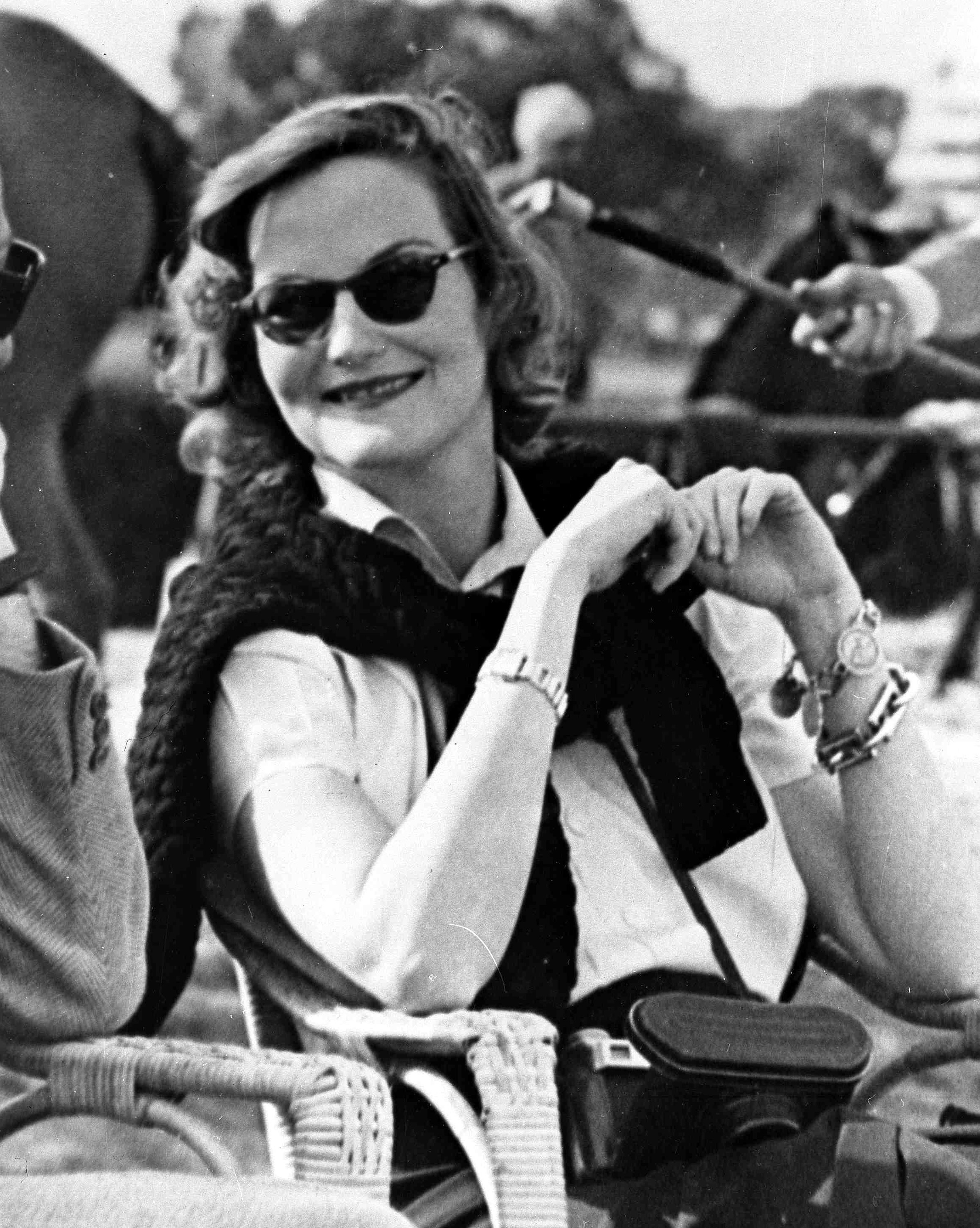 Heiress Doris Duke attends a polo match on Feb. 24, 1950, in Cairo, Egypt.