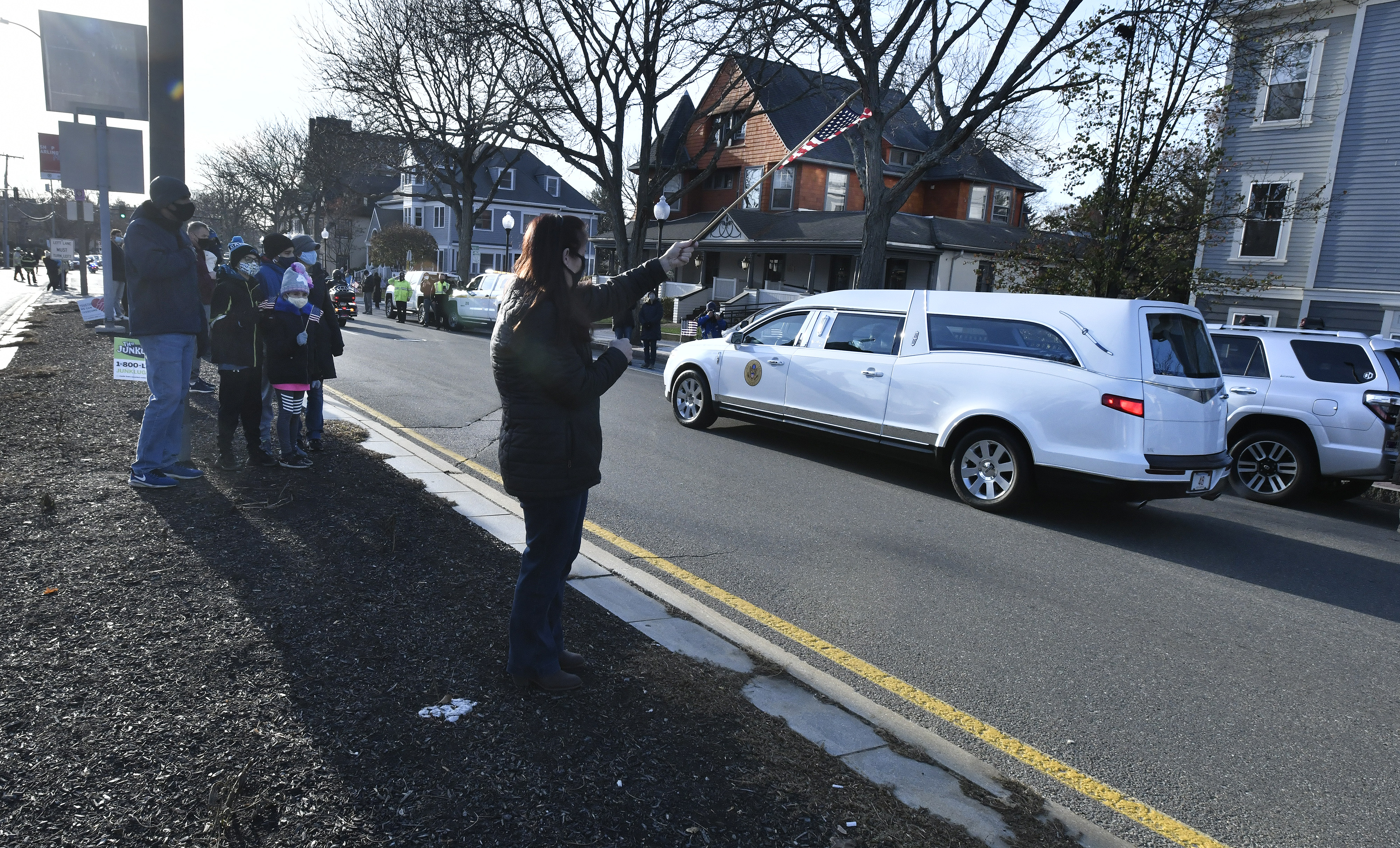 A convoy escorting the hearse of Army Chief Warrant Officer Marwan S. Ghabour through Arlington.