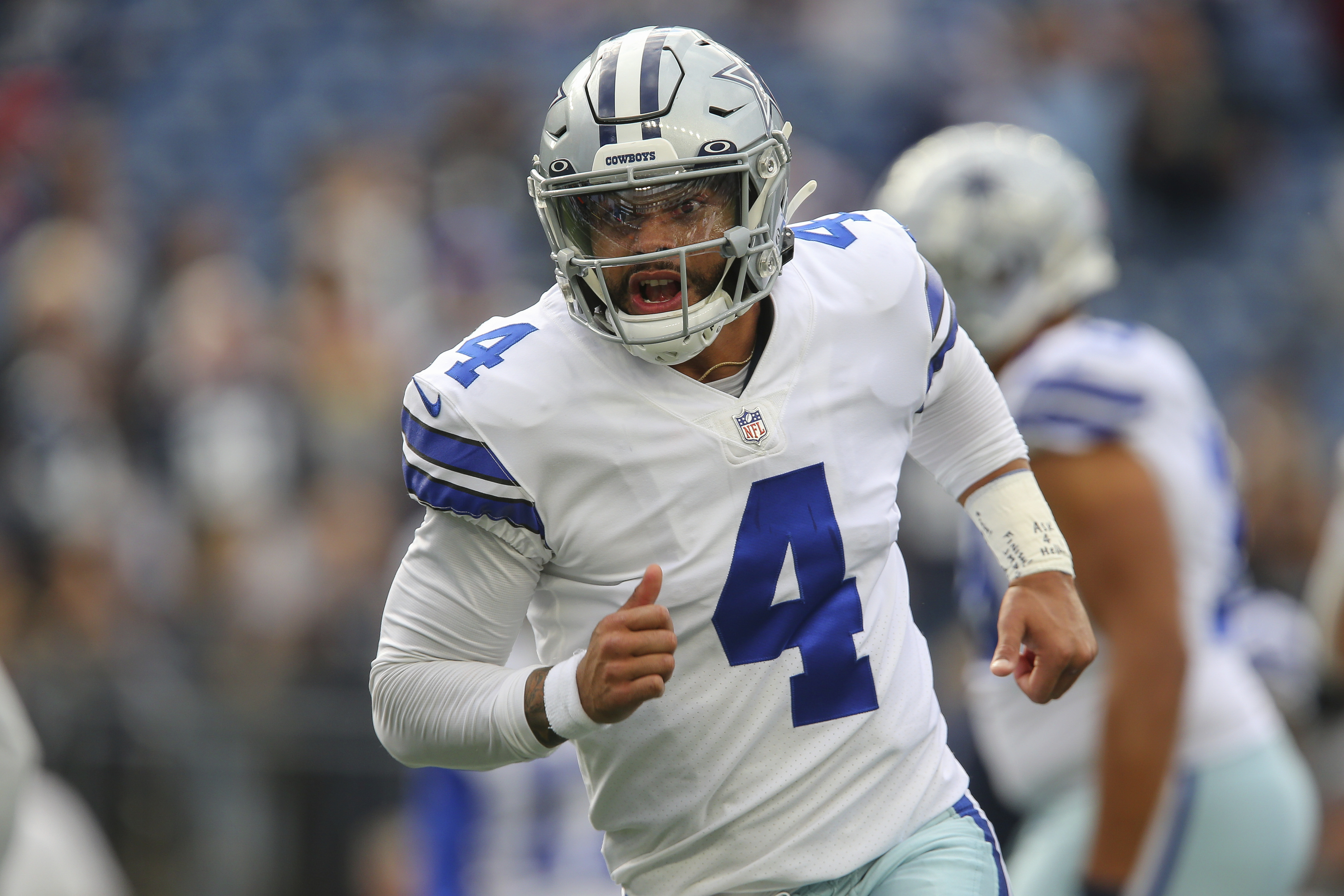 Dak Prescott was injured late in Sunday's win over the Patriots.