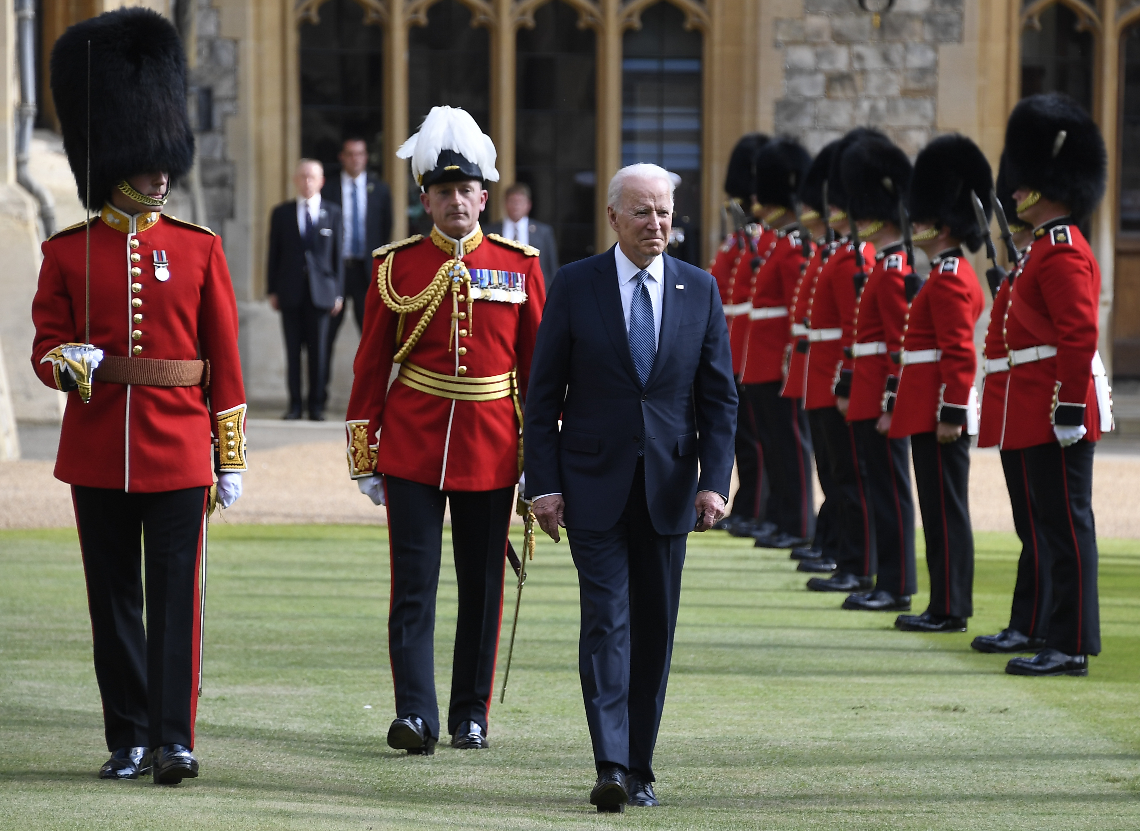 President Biden inspected a Guard of Honor.