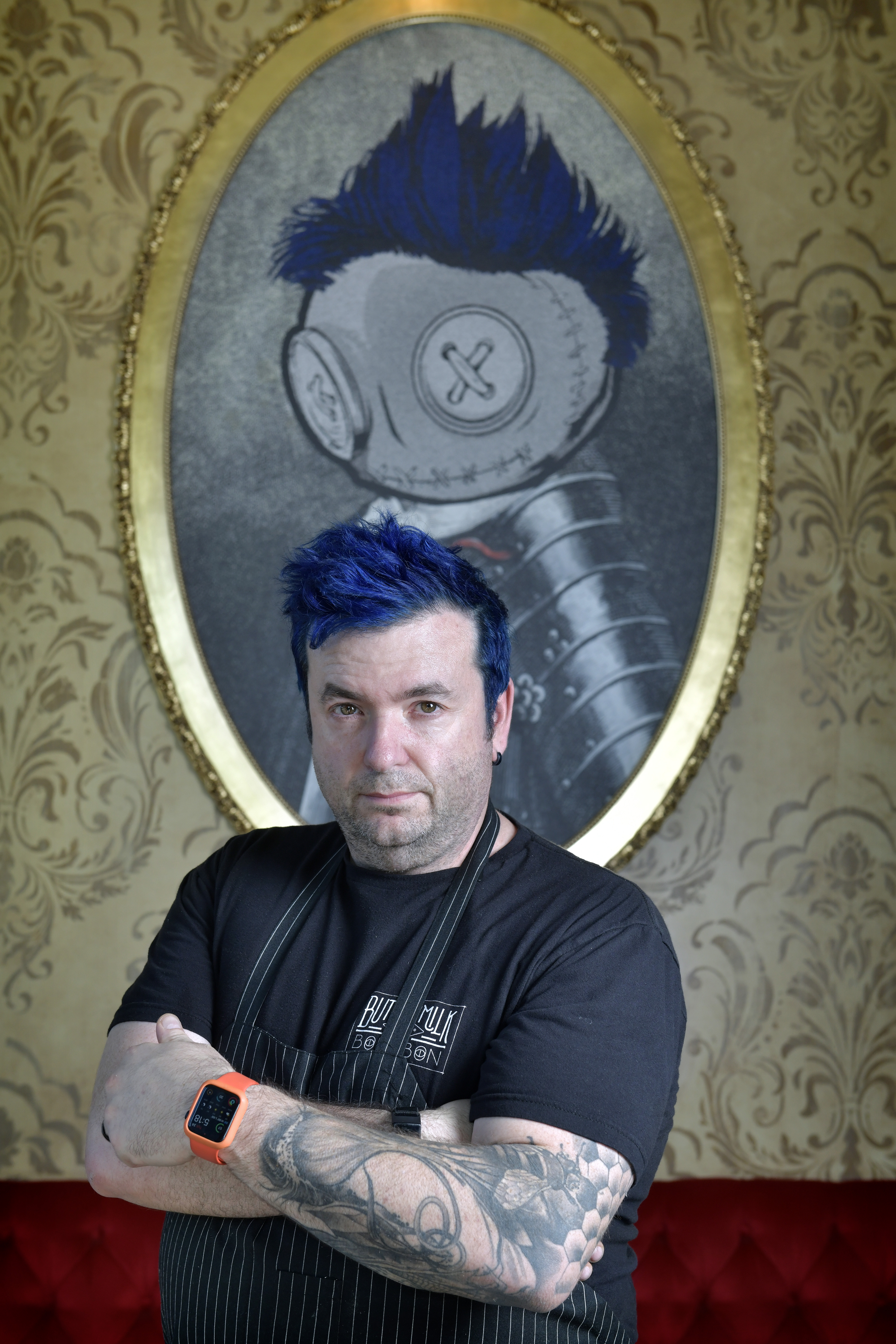 Chef Jason Santos at the new Buttermilk & Bourbon location at Arsenal Yards in Watertown.