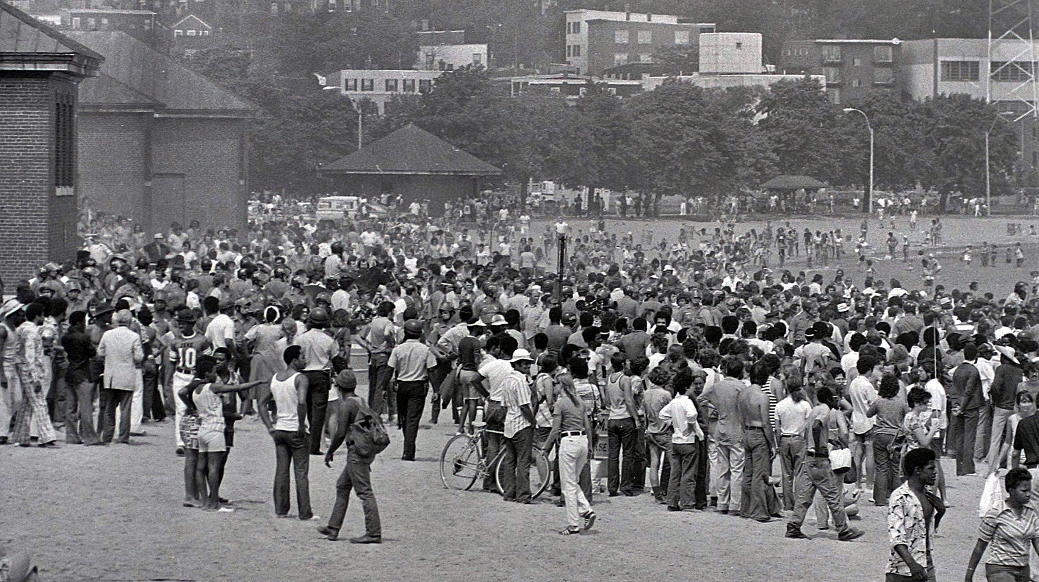 Between 600 and 700 Black people came to Carson Beach for a peaceful protest. Many of the more than 1,500 white counterprotestors were waiting.