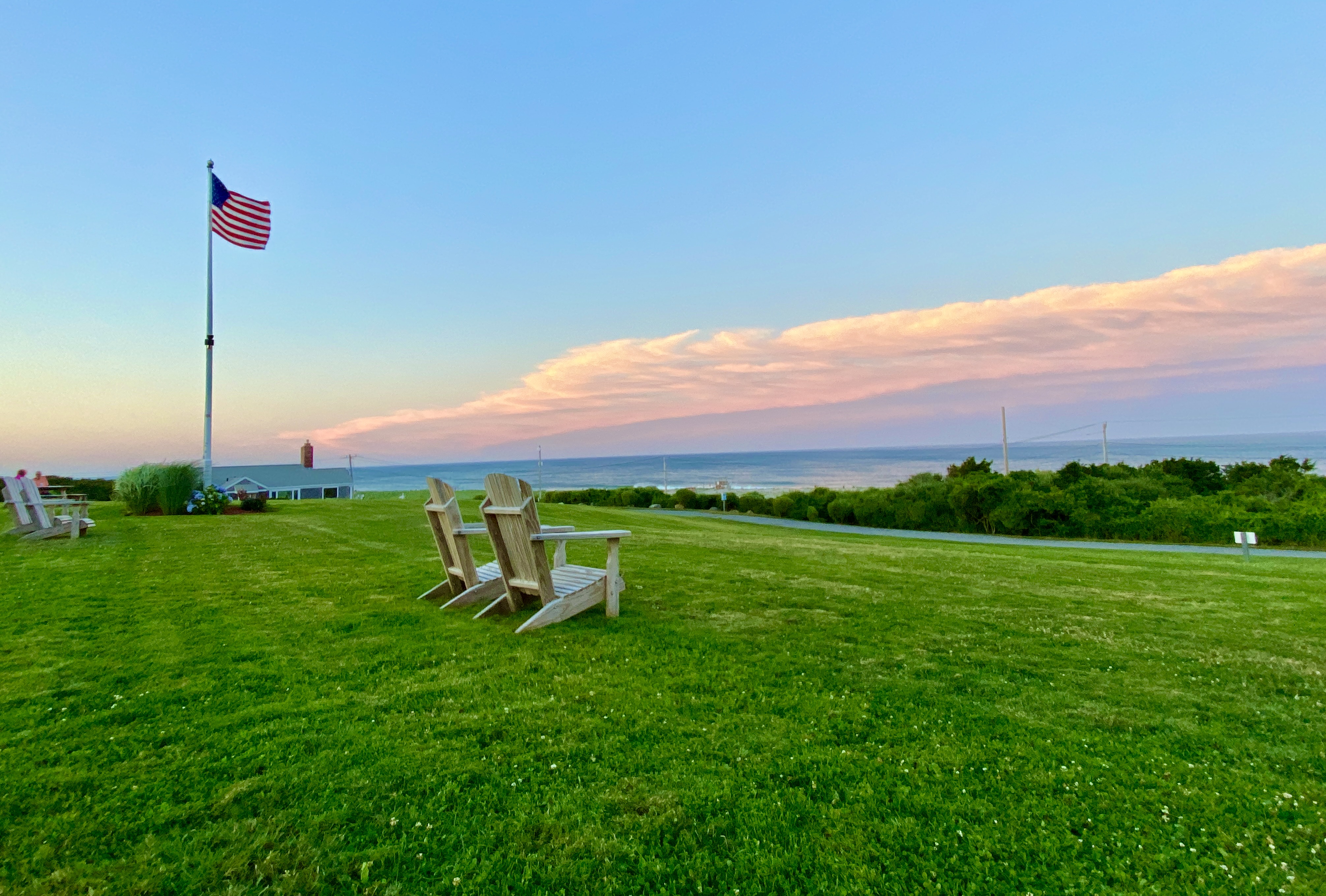 A view of Nauset Beach from the lawn of the Nauset Beach Inn in Orleans.