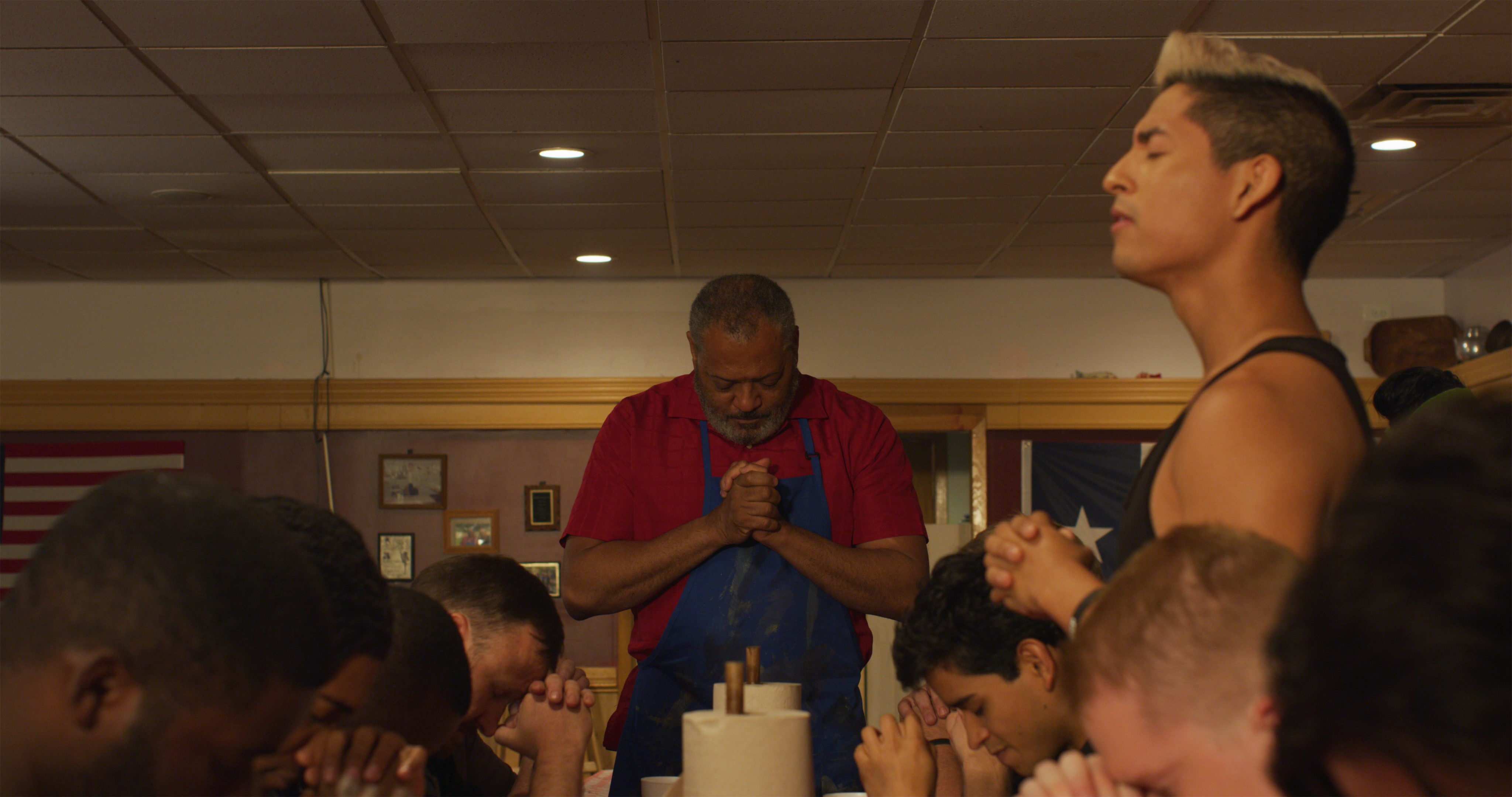 Laurence Fishburne (center) in "Under the Stadium Lights."