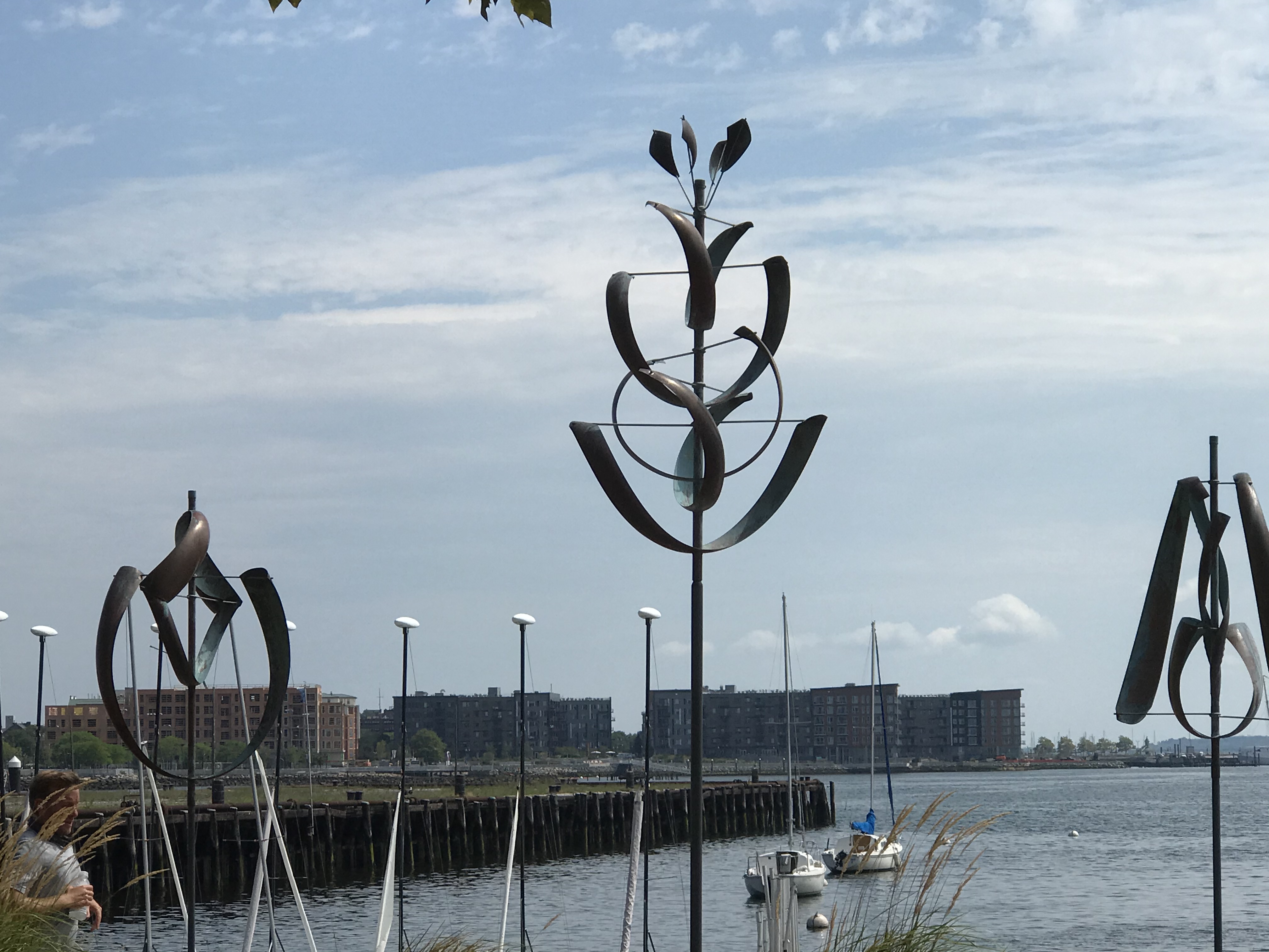 The Charlestown Navy Yard boasts an array of sculptures that interreact with sea breezes.