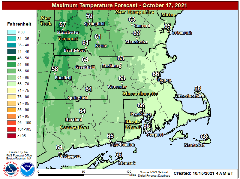 It turns noticeably cooler for Sunday with dry air.