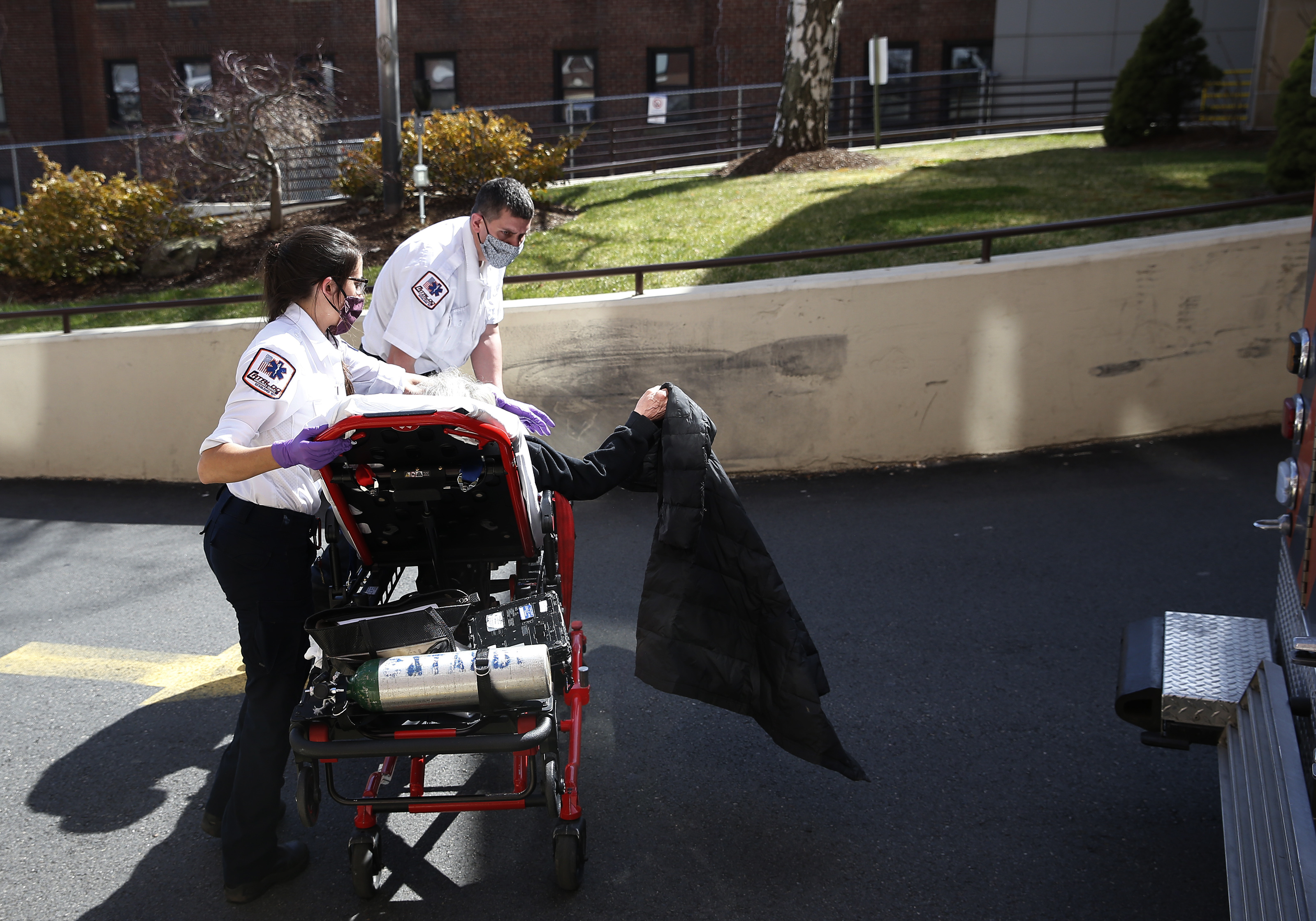 Monday, 2:44 p.m. Emily and Ricky wheeled an intoxicated and combative patient into Everett Hospital.