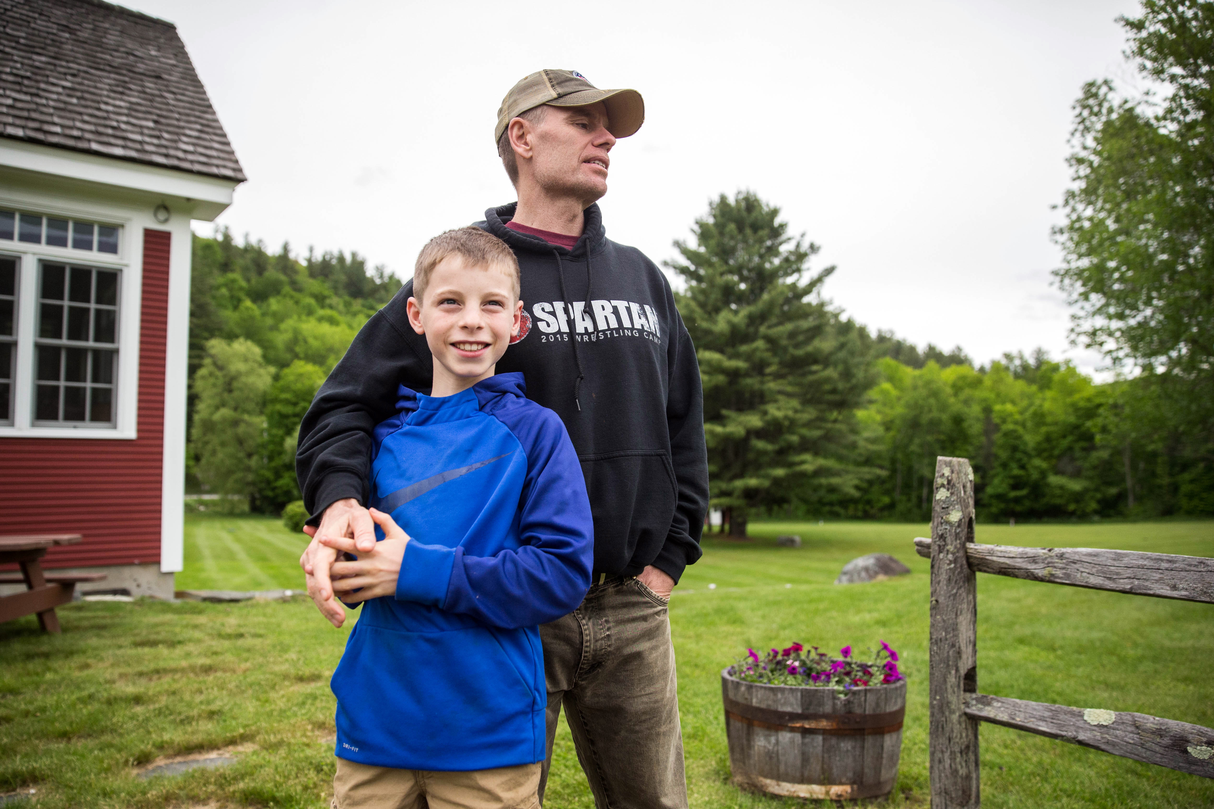 De Sena and son Jack at The Farm.