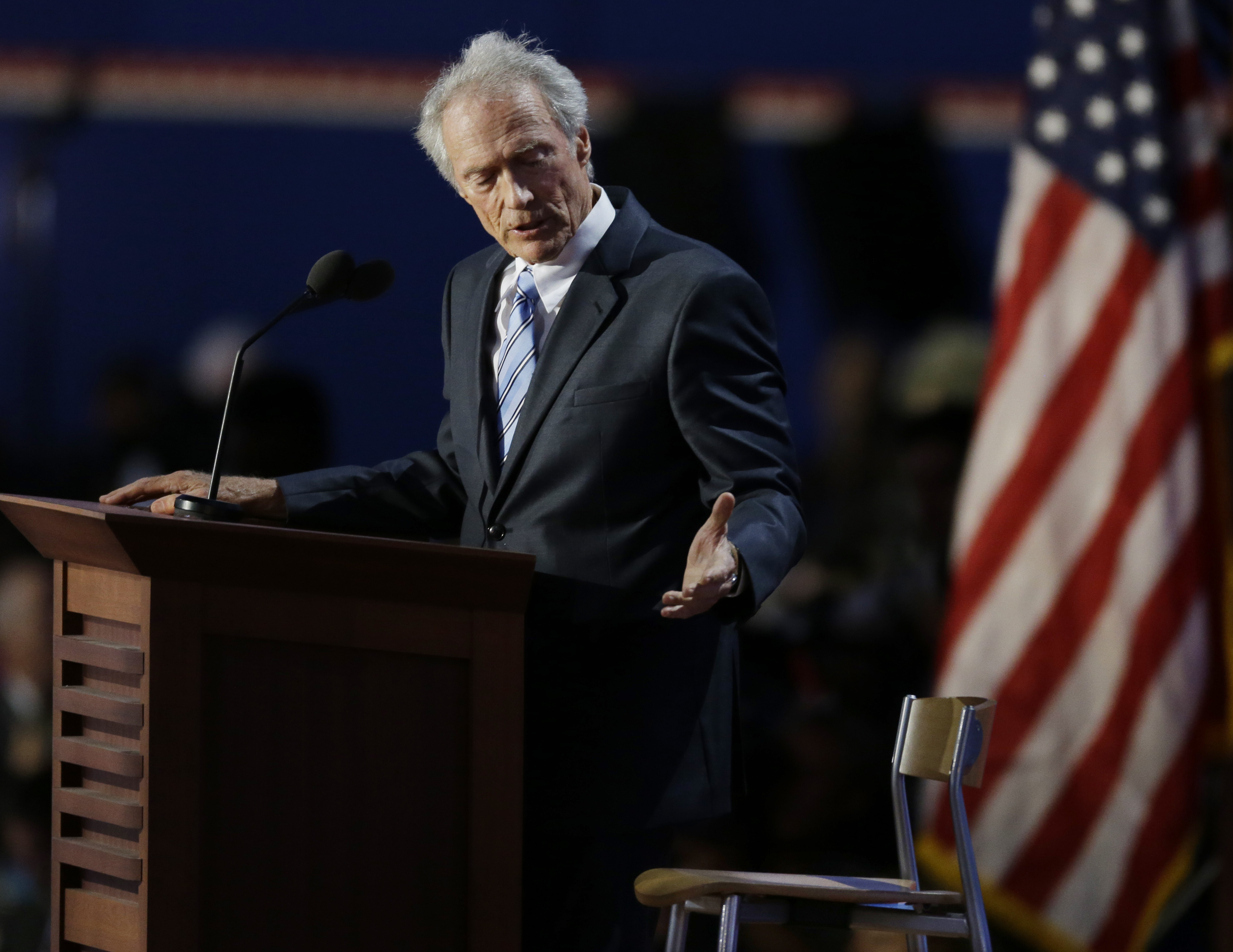 Clint Eastwood addressing the 2012 Republican National Convention.