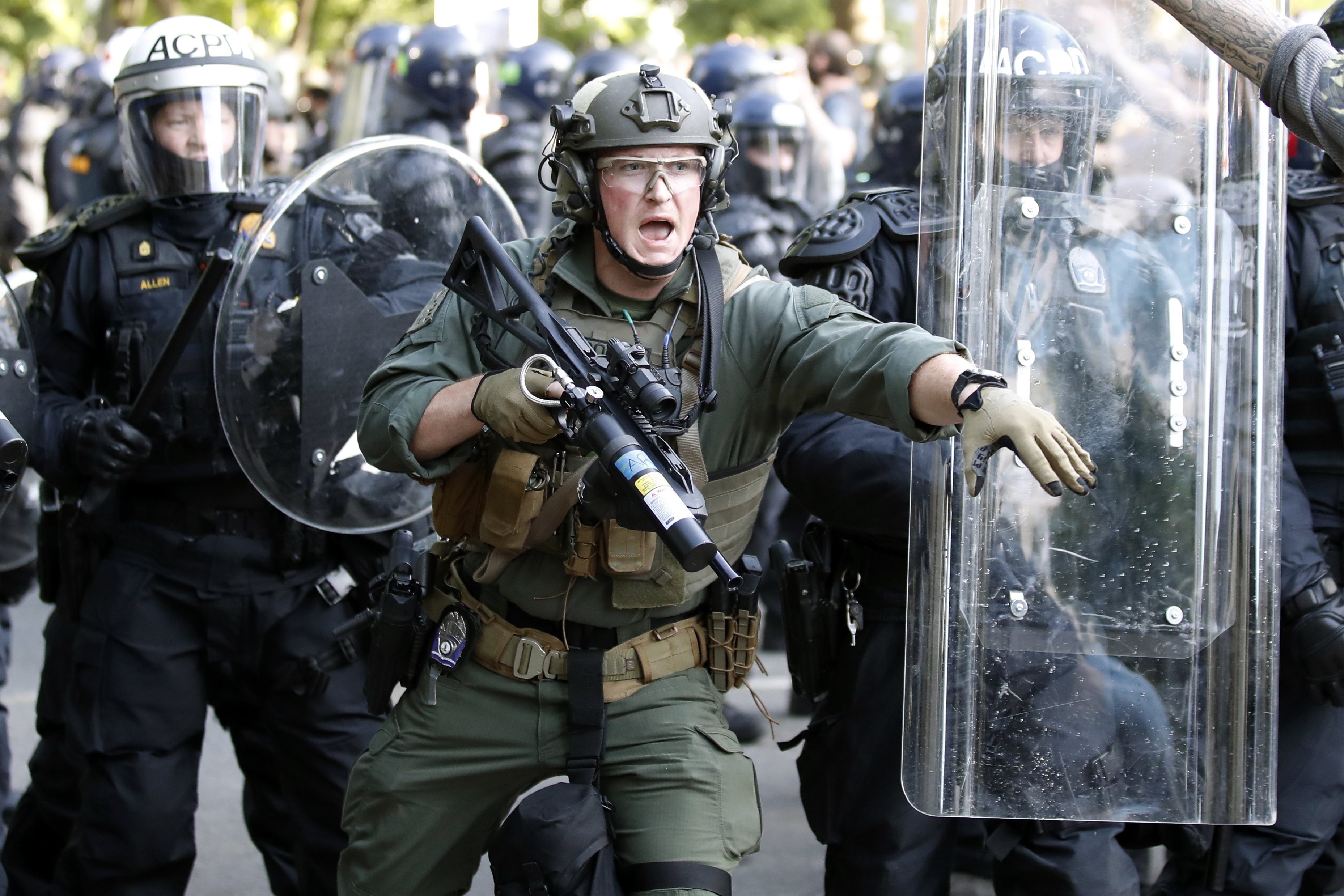 Police began to clear demonstrators gathered as they protest the death of George Floyd near the White House on Monday.