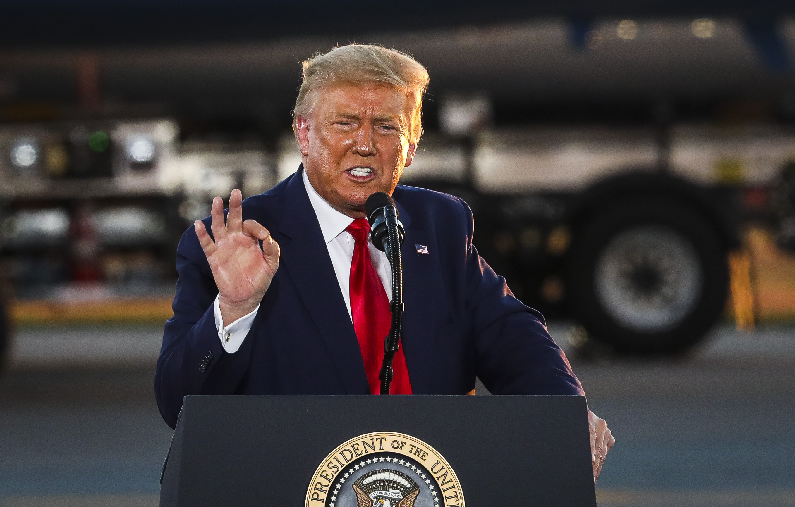 Trump spoke the to New Hampshire crowd.