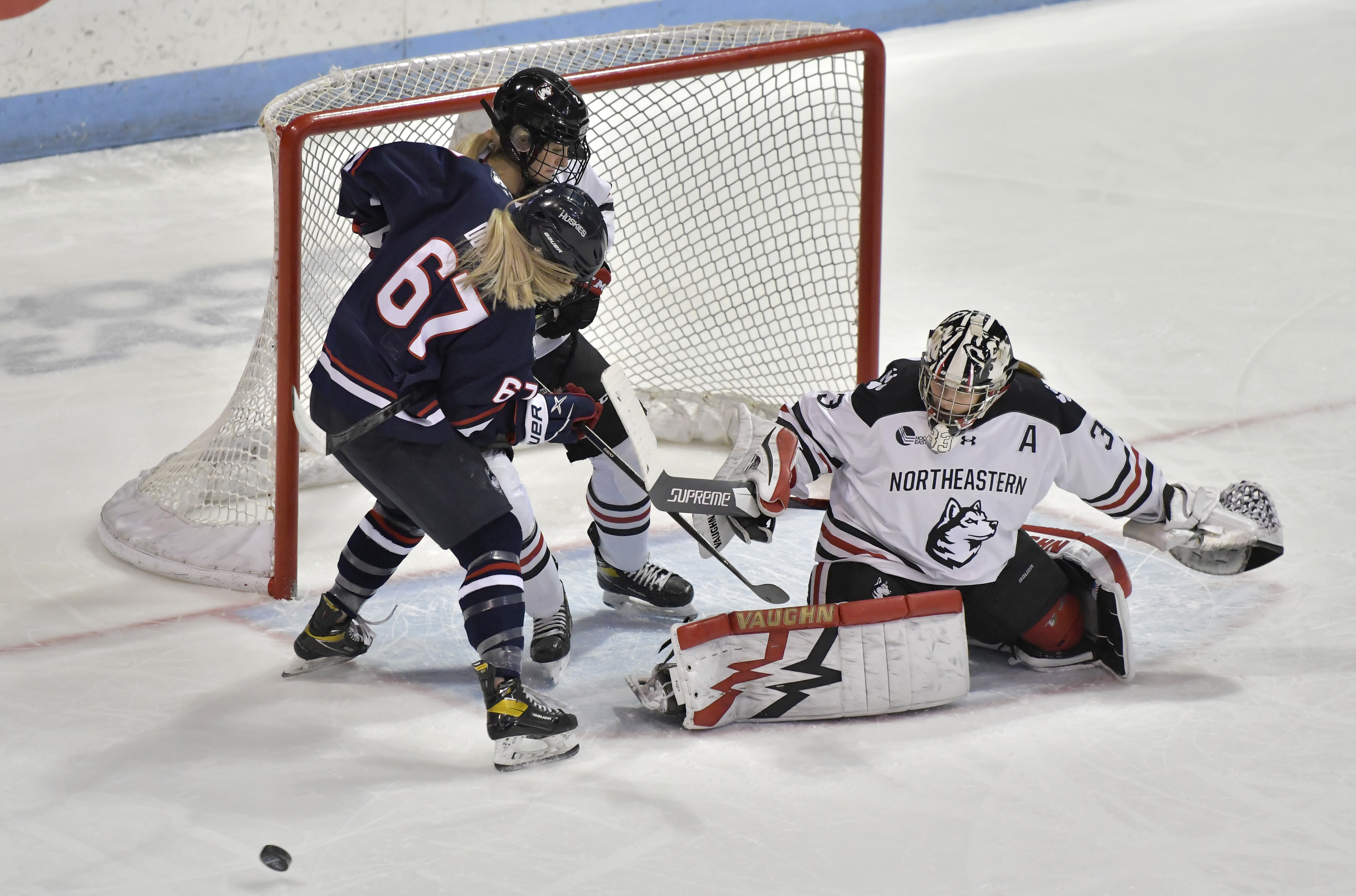 Northeastern Hockey East semifinal domination fueled by Anderson odd-angle  goals, Müller program record - The Huntington News