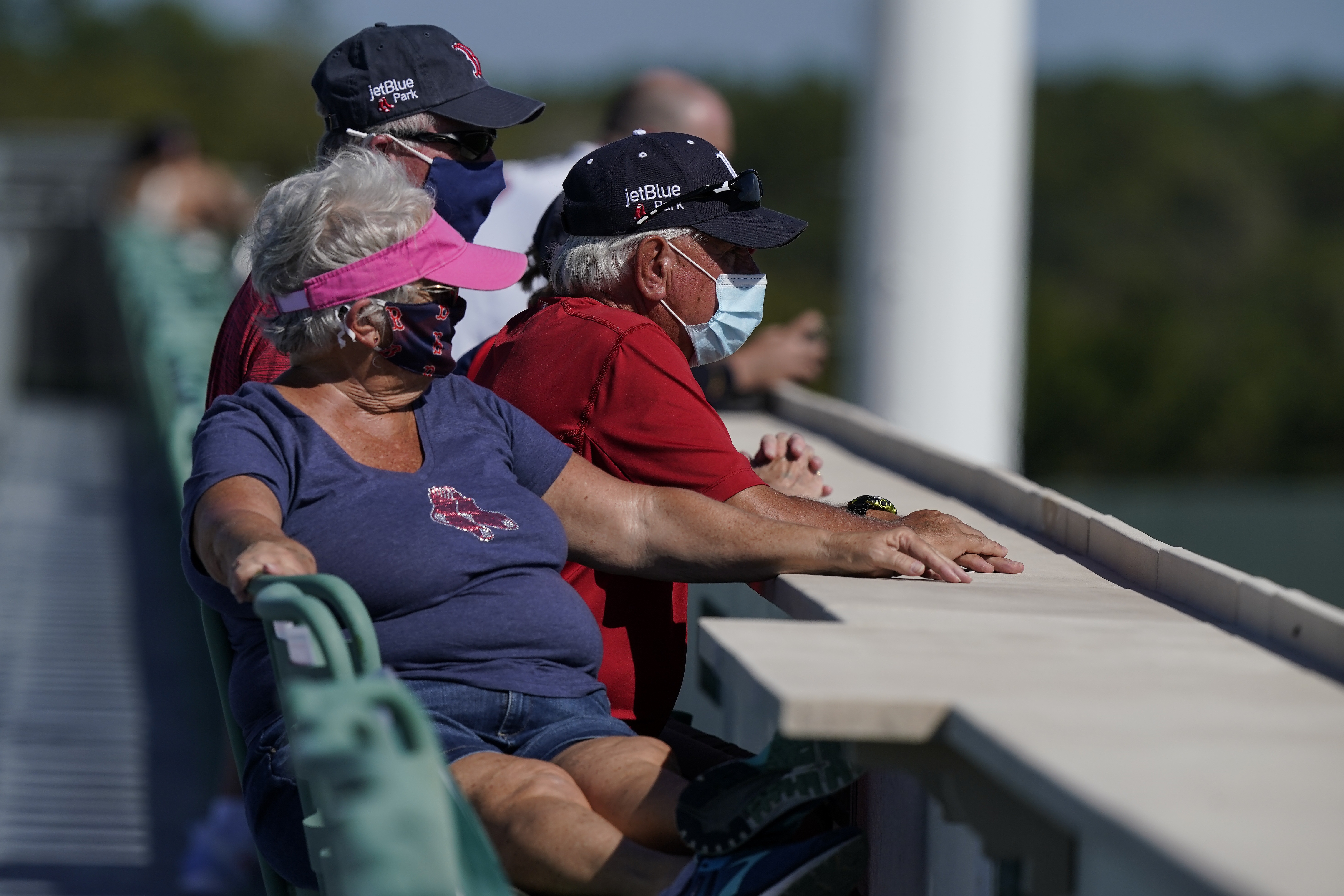 There was a reduced crowd on hand to watch the Sox and Braves at JetBlue Park.