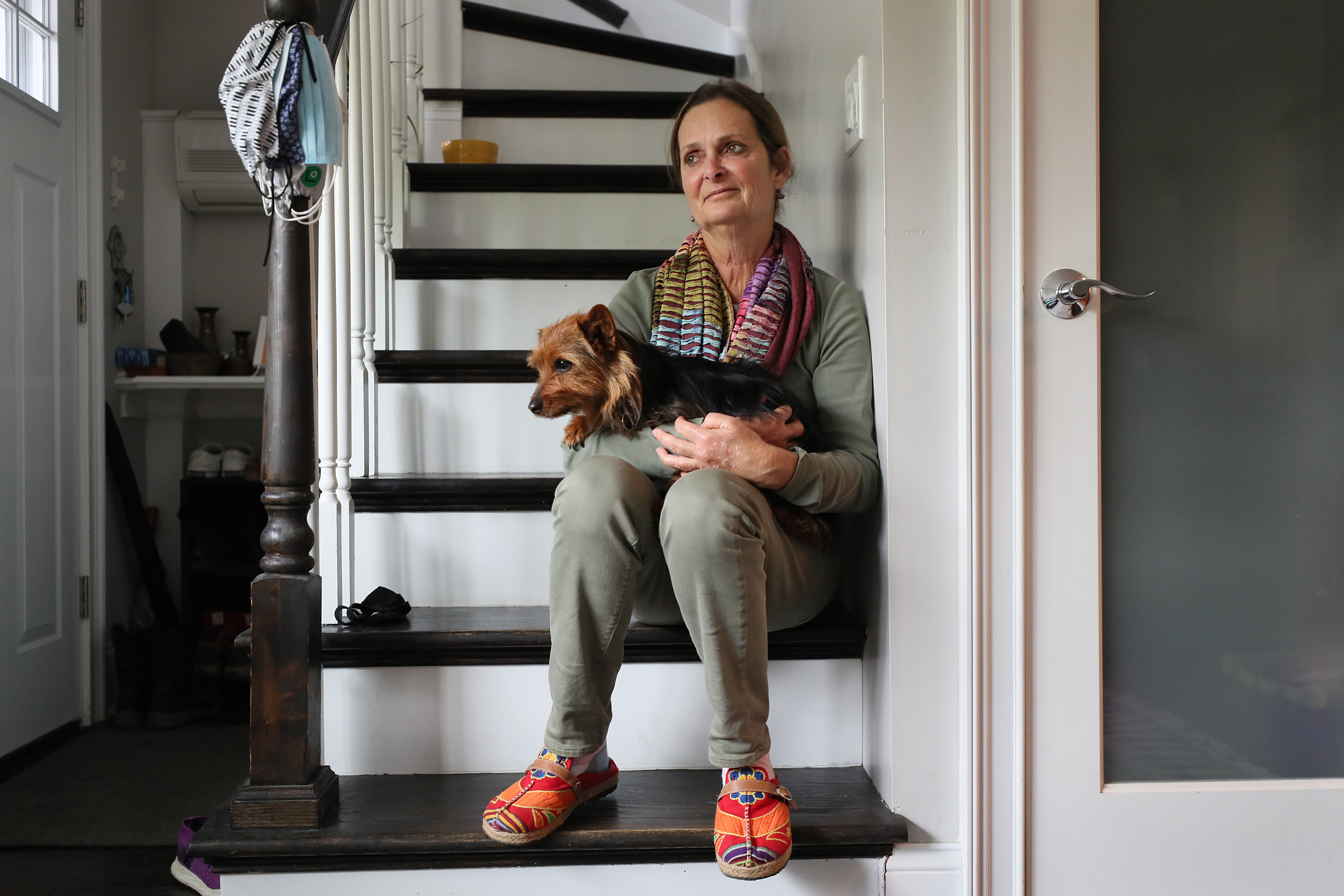 Iris Yoeli and her dog, Stevie, at her son's home.