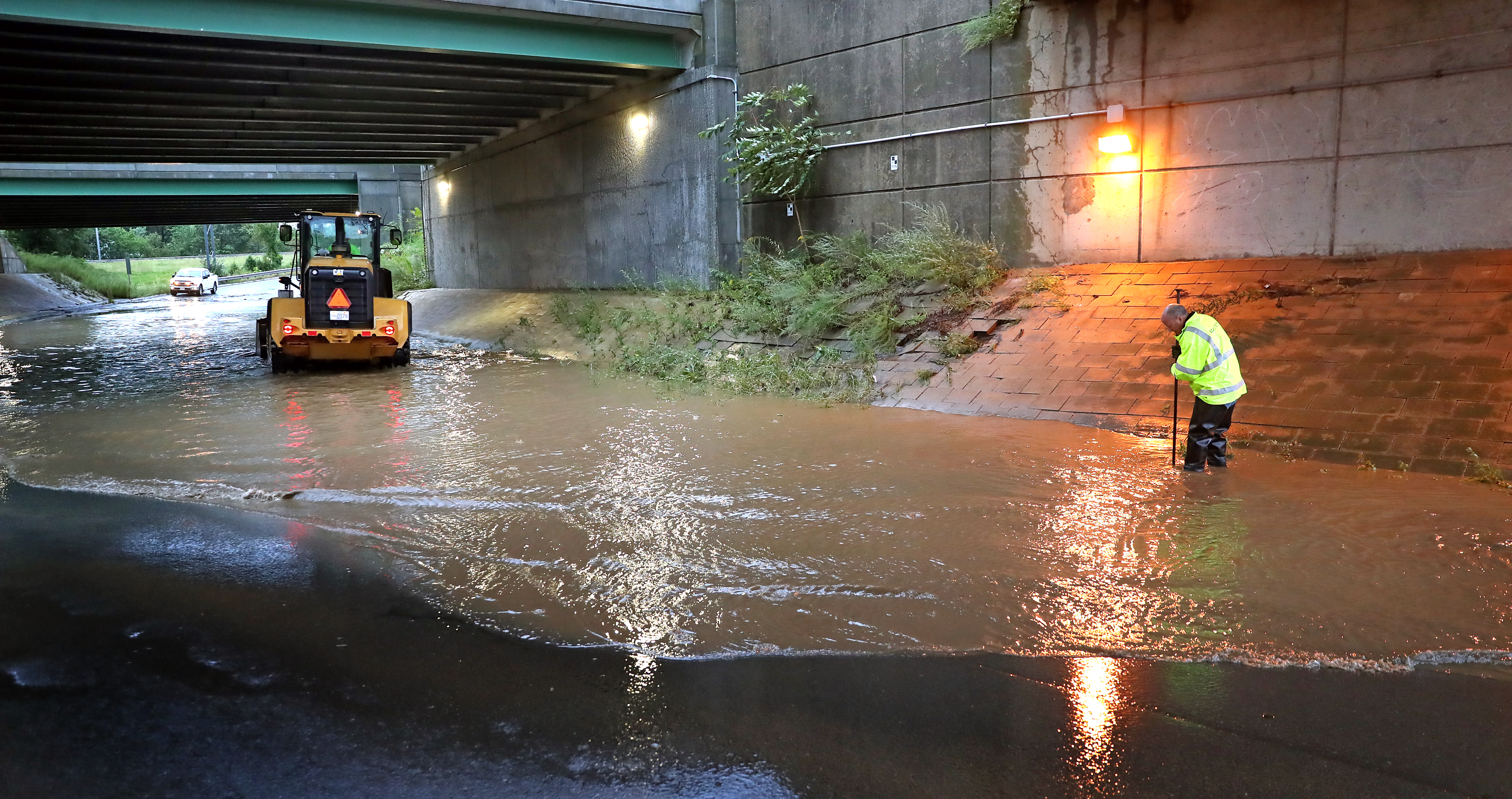Thomas E. Burgin Pkwy in Quincy flooded and was closed in the early morning rush hour.