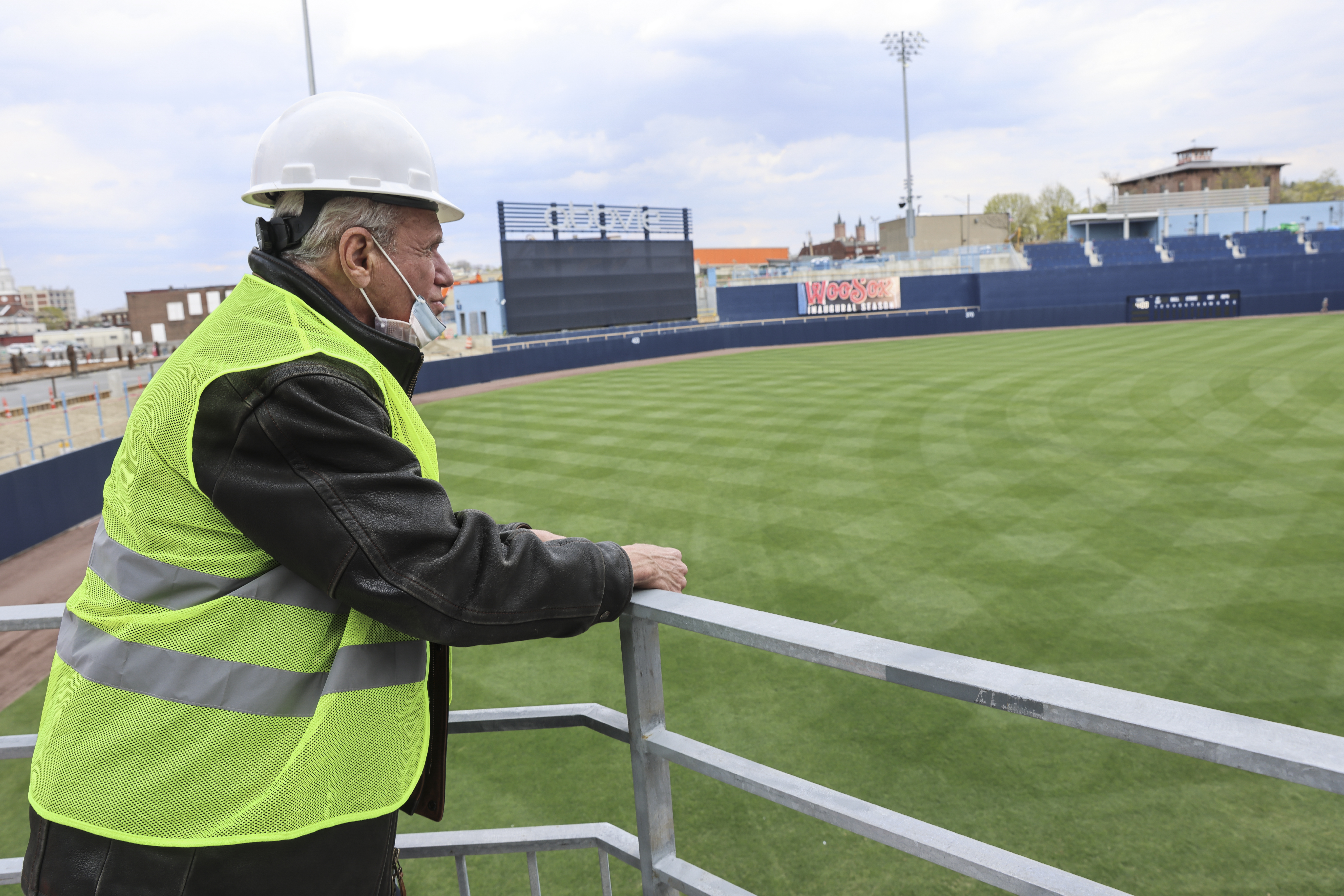 WooSox chairman Larry Lucchino surveys the ballpark.