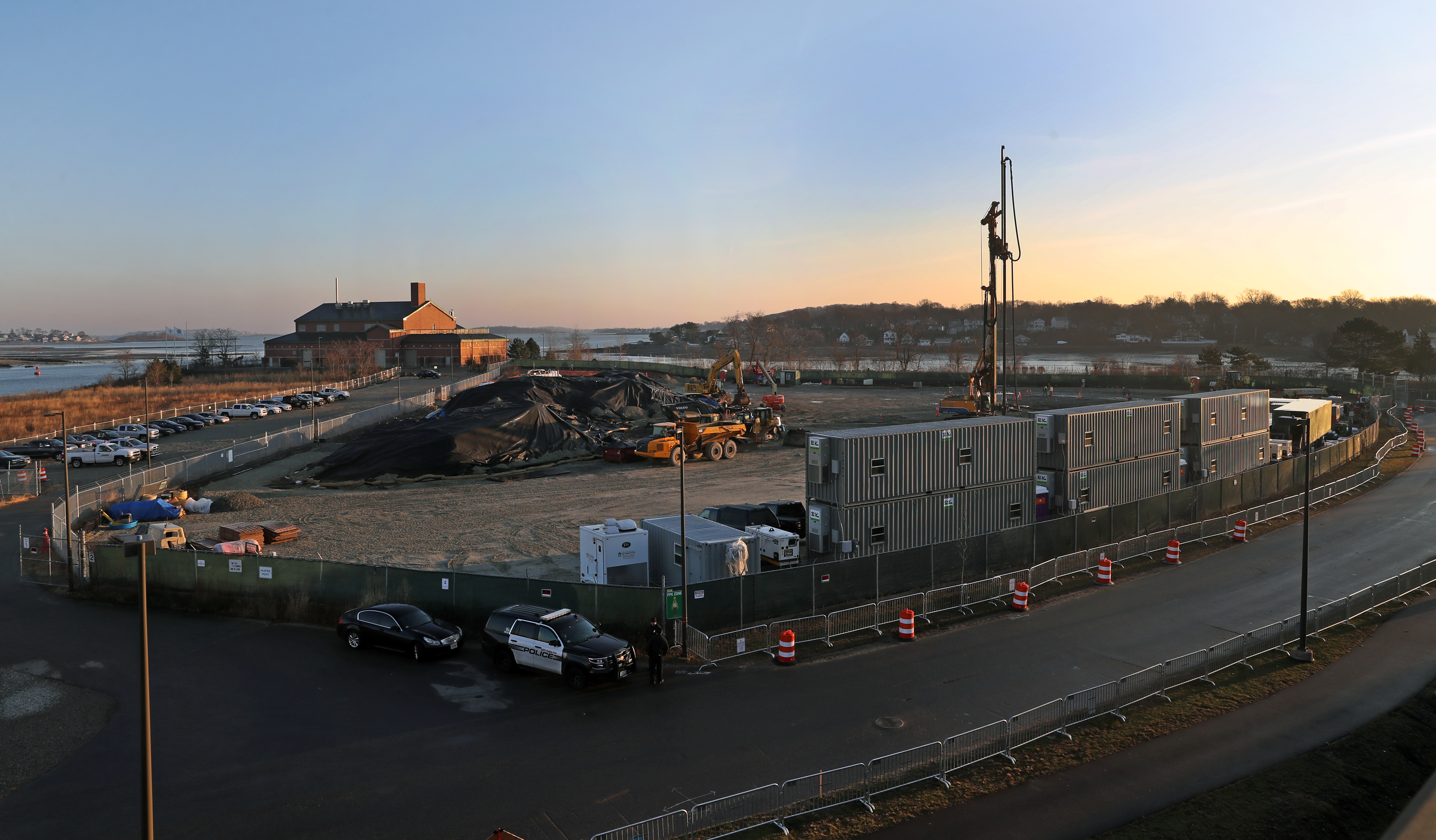 This past January, workers began construction of the 7,700-horsepower compressor, which would pump gas under high pressure to speed its journey north, as far away as Nova Scotia.
