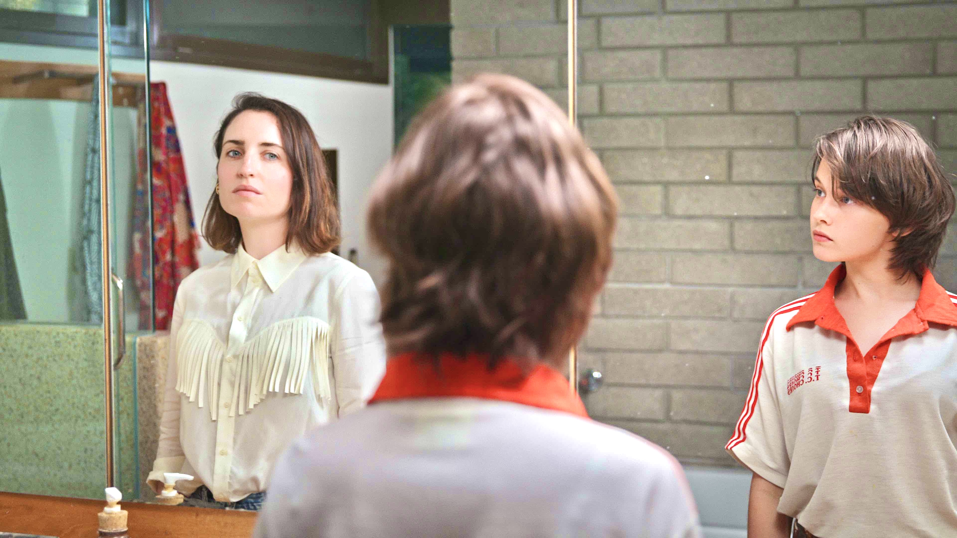 Zoe Lister-Jones, left, and Cailee Spaeny in "How it Ends,"