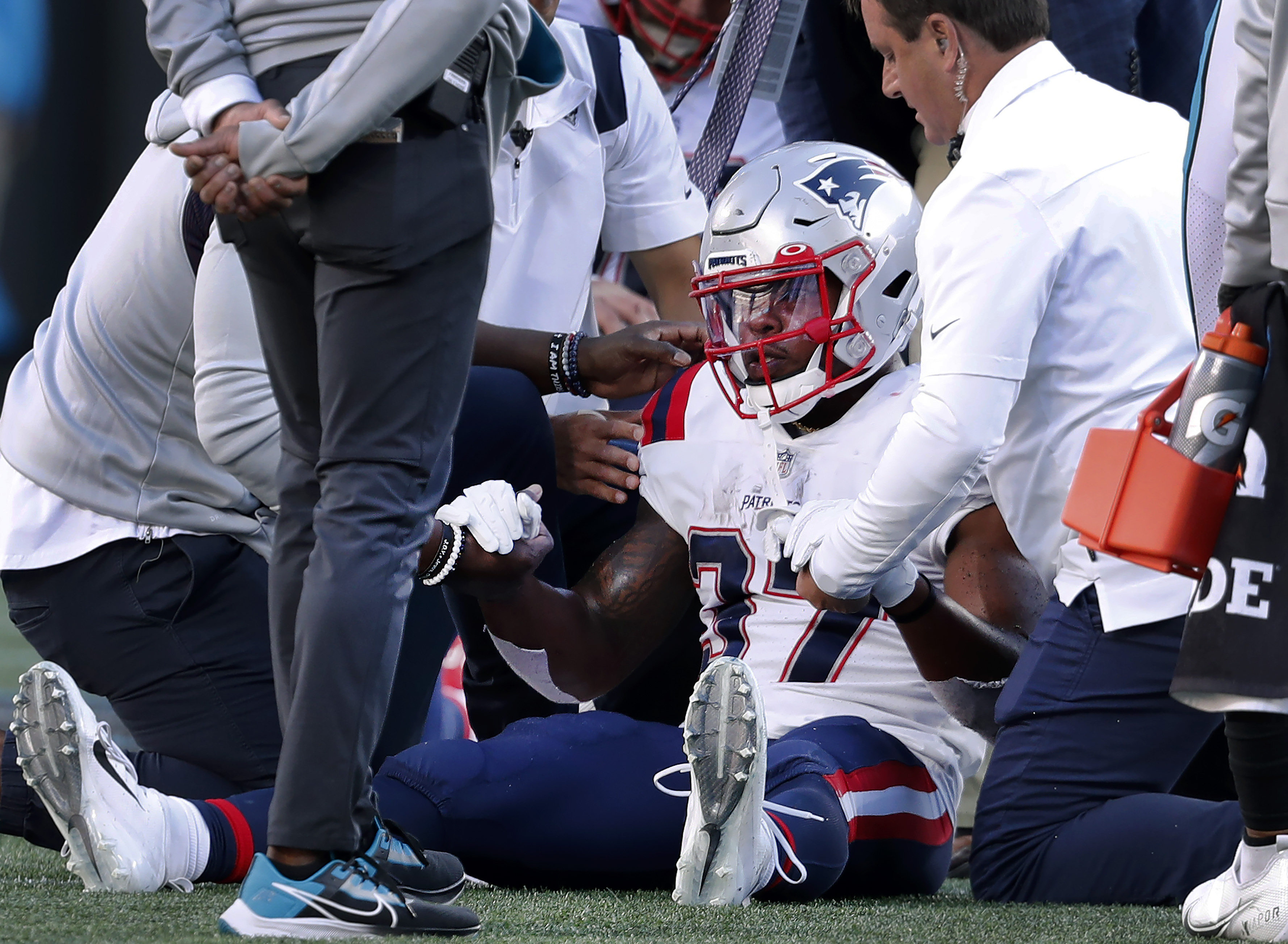 Damien Harris and Rhamondre Stevenson miss Patriots practice; Trent Brown  returns - The Boston Globe