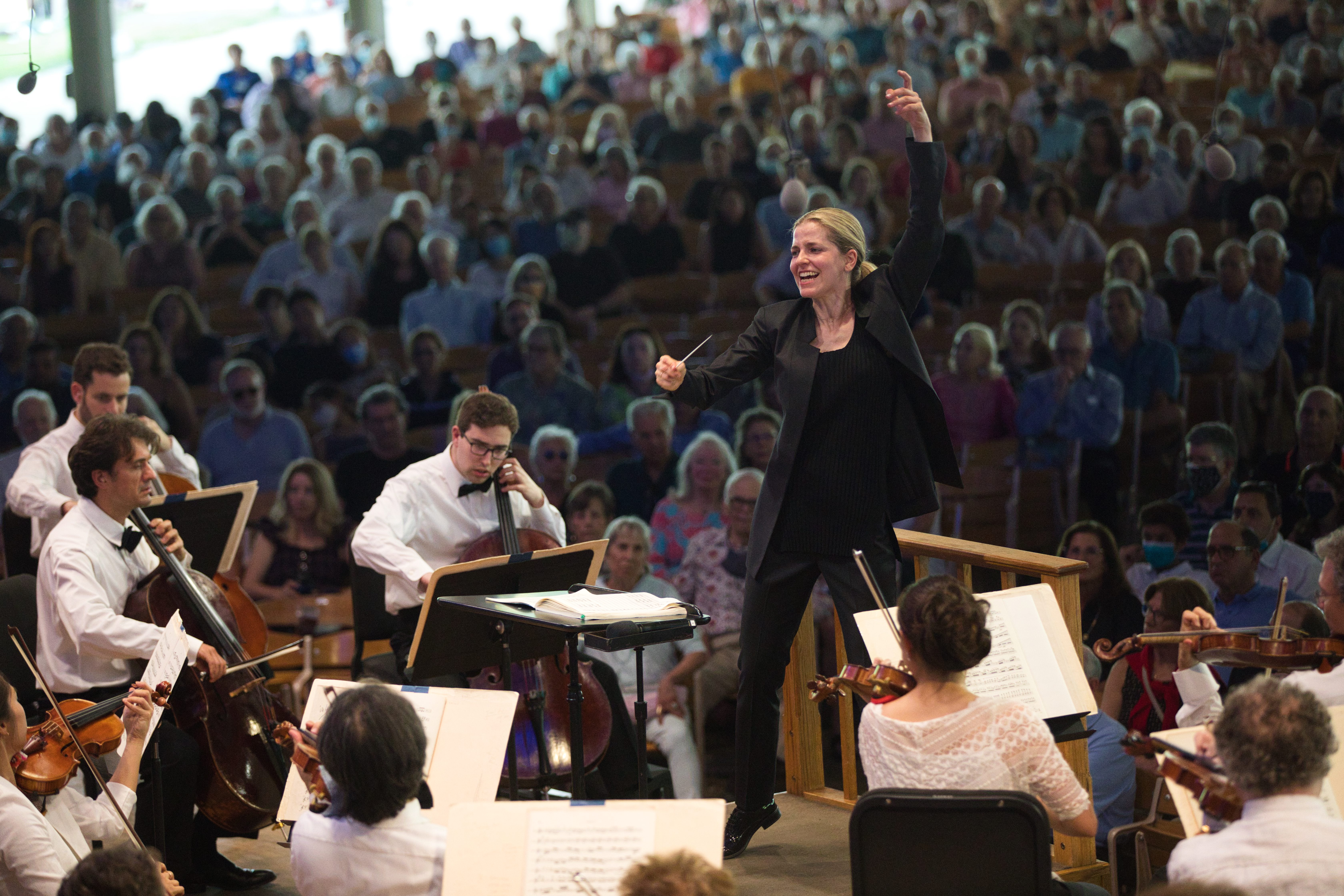 Conductor Karina Canellakis leads the BSO on Sunday afternoon.
