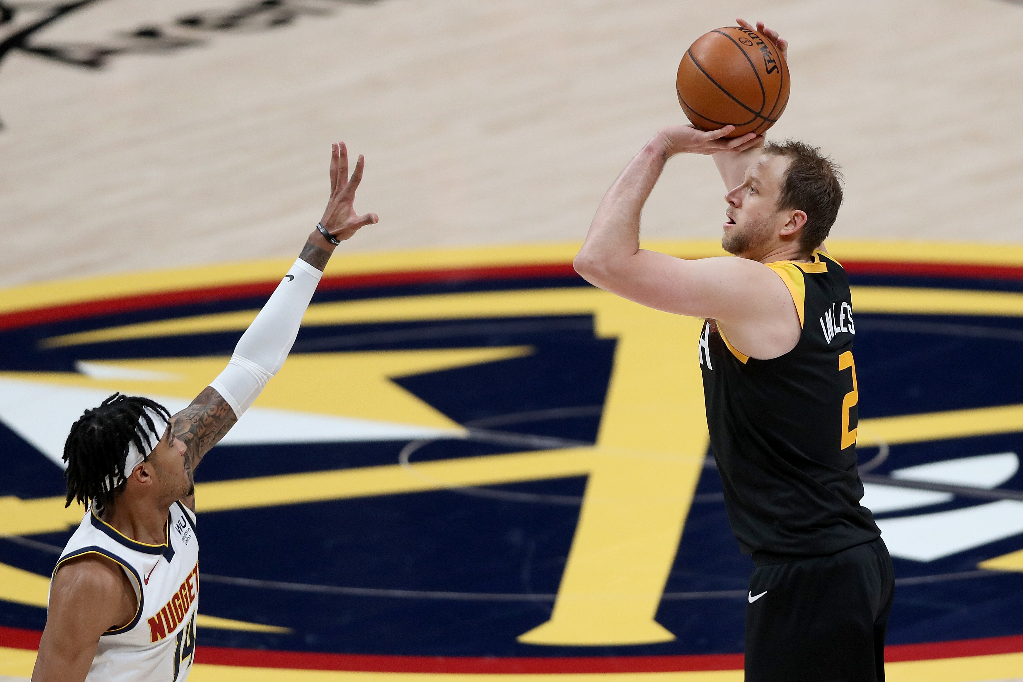 The Jazz's Joe Ingles leads the NBA in 3-point shooting percentage.