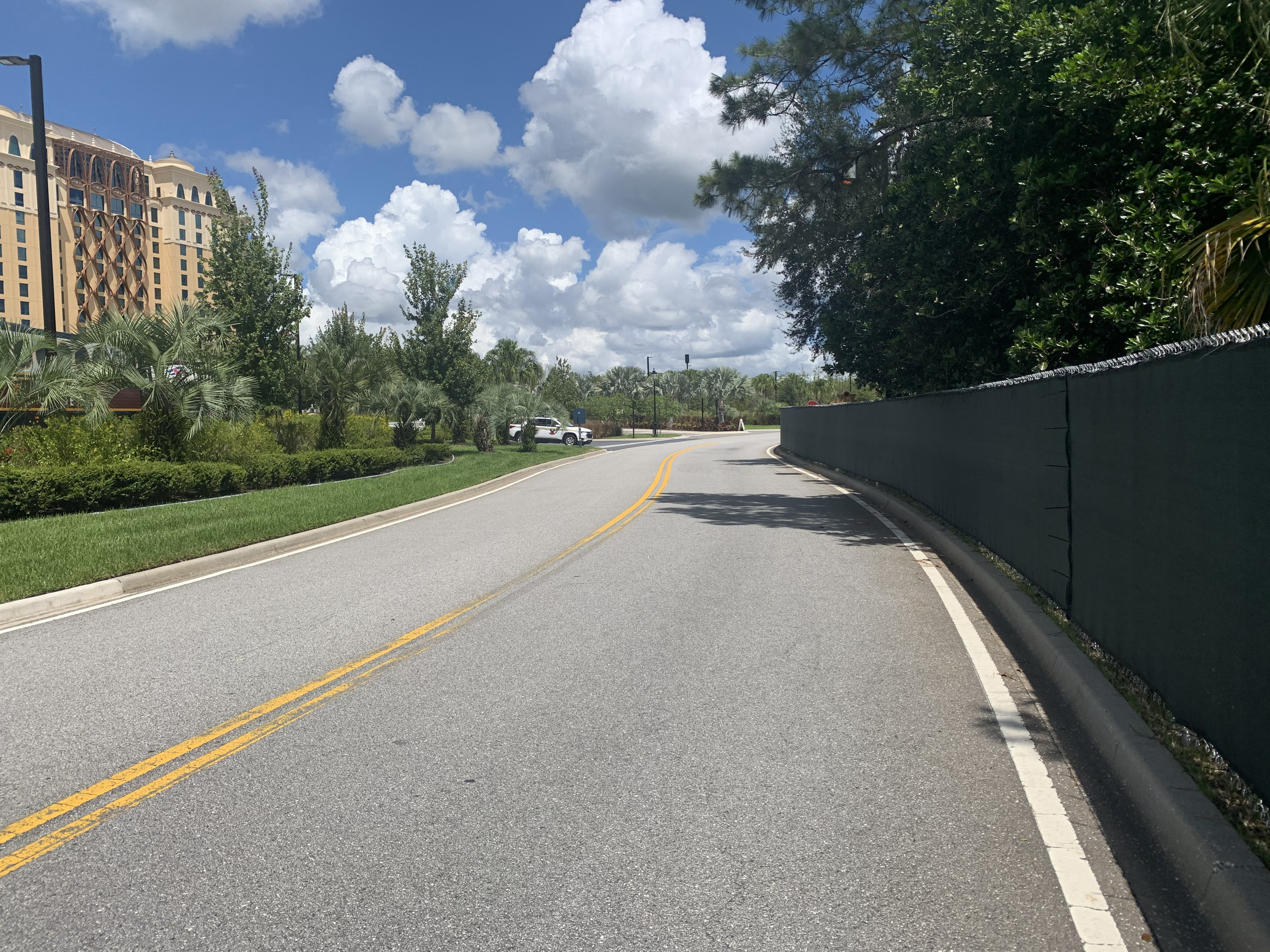The road around the Coronado Springs Resort at Walt Disney World. The area is known as the Loop for NBA bubble personnel looking to work out.