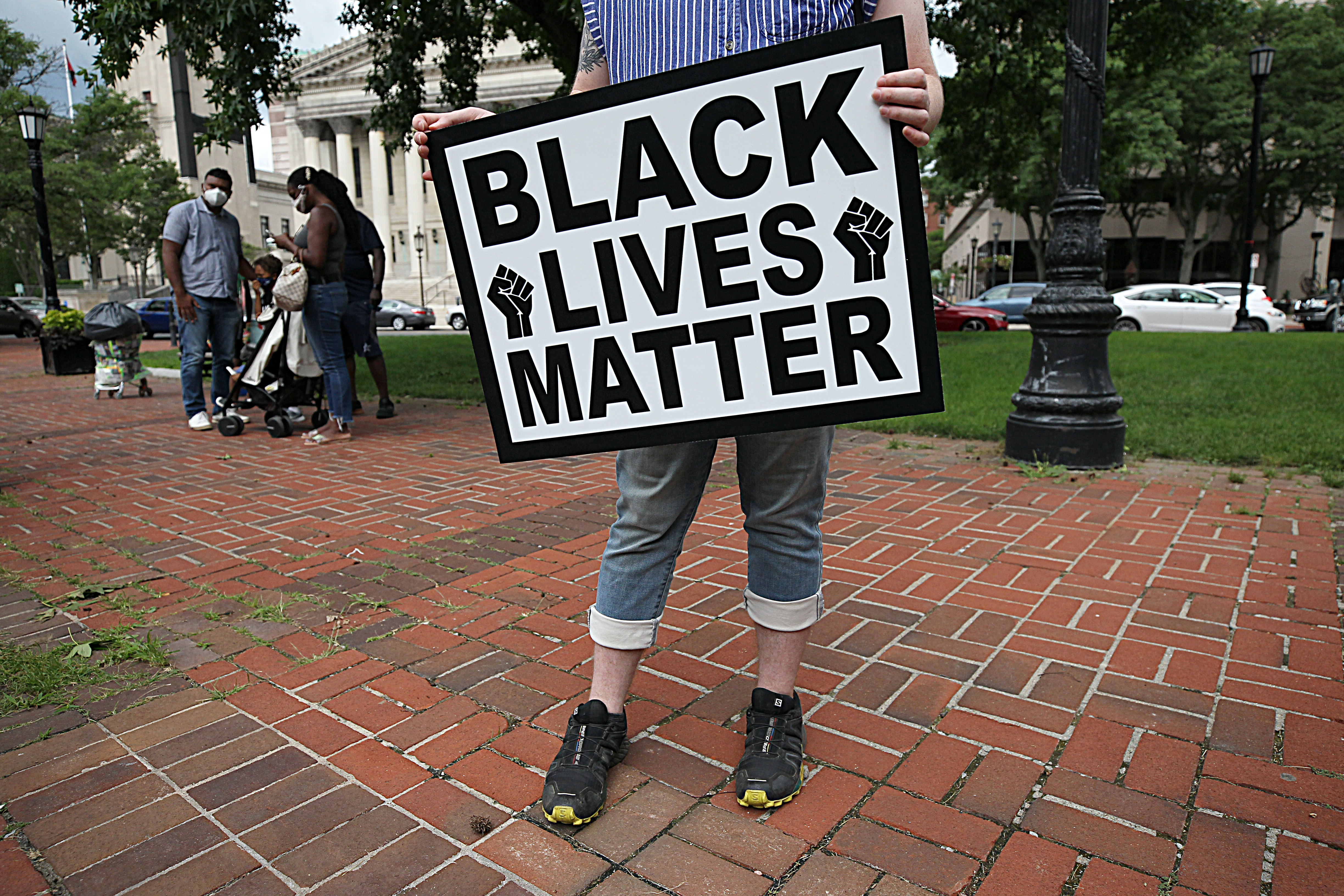 Hampden County Defenders held a Black Lives Matter rally in Court Square in Springfield in July. The march was organized and led by criminal defense lawyers, legal aid workers, social workers, and community-based organizations.