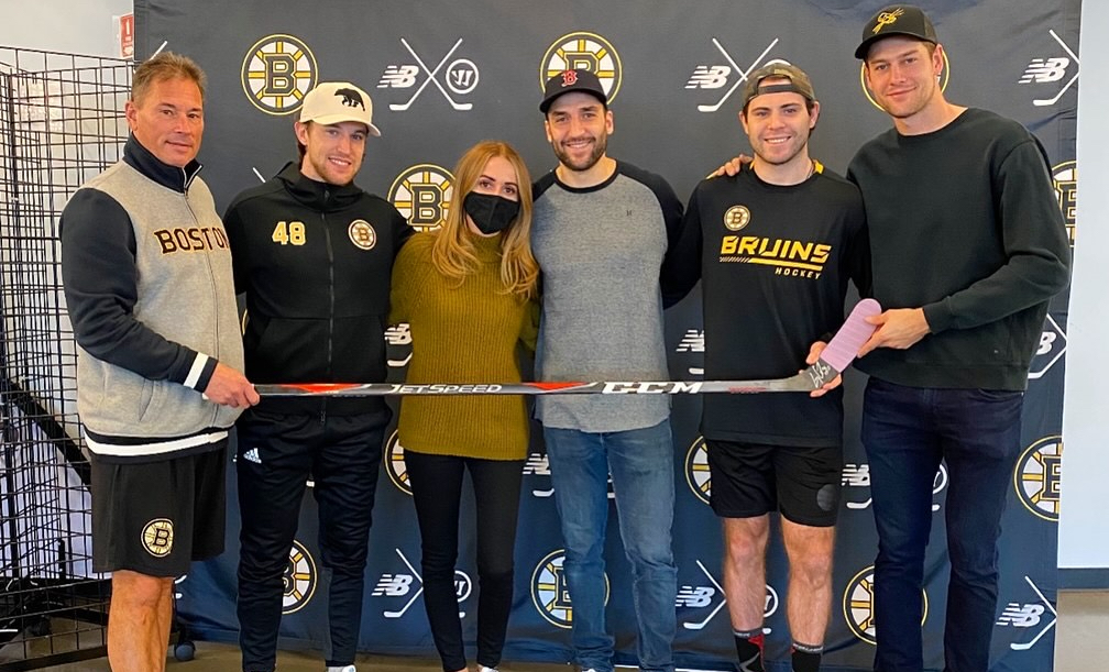 Emily Cave drops puck at Bruins-Oilers game to honor late husband