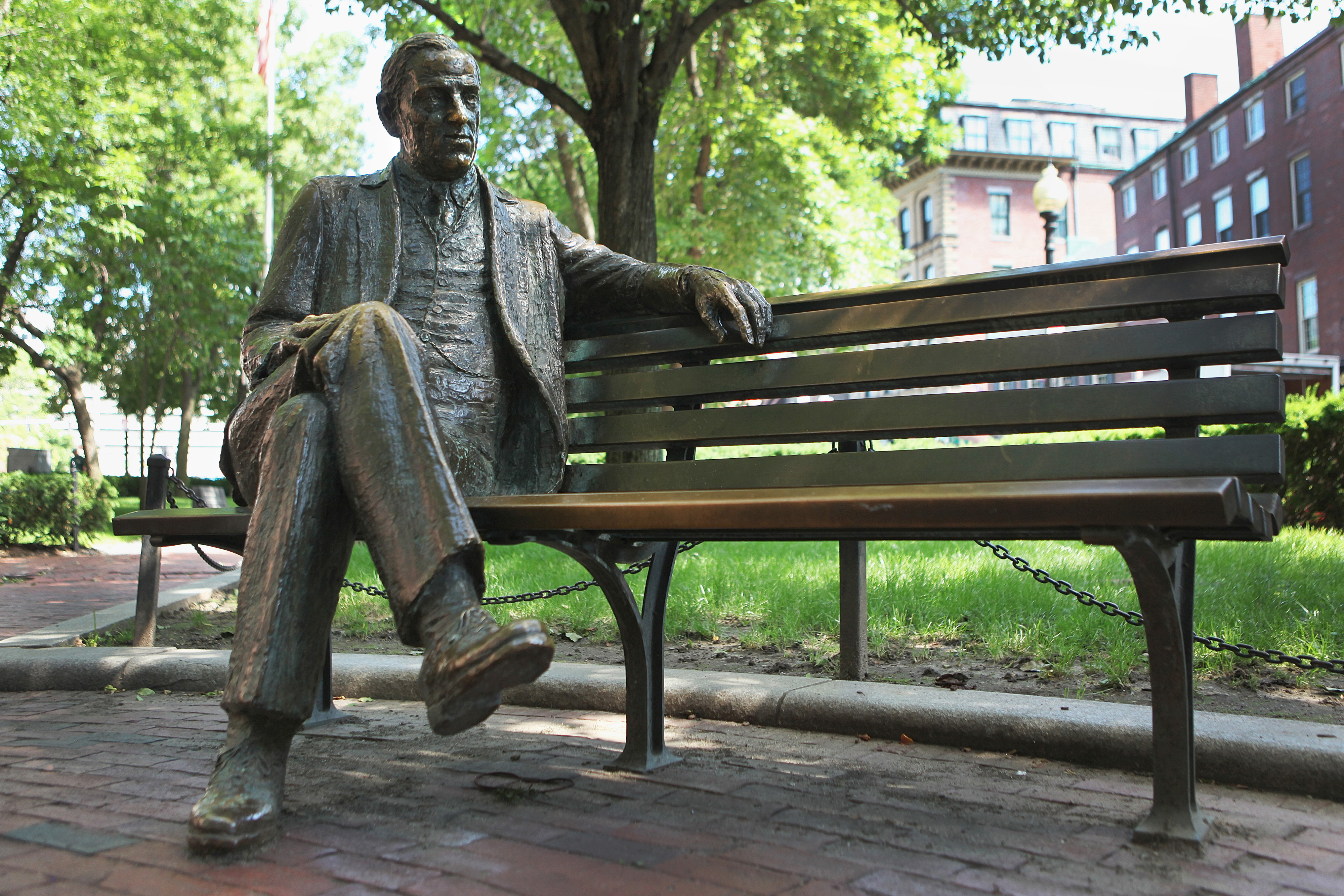The James Michael Curley bench in Dock Square in Boston. He was the last incumbent mayor to be unseated in 1949.