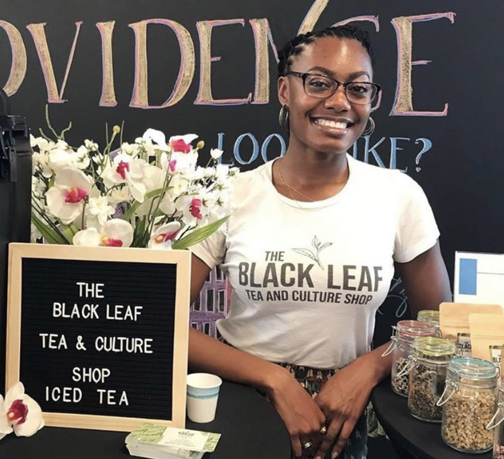Amber Jackson, founder of the Black Leaf Tea and Culture Shop in Warren, R.I.