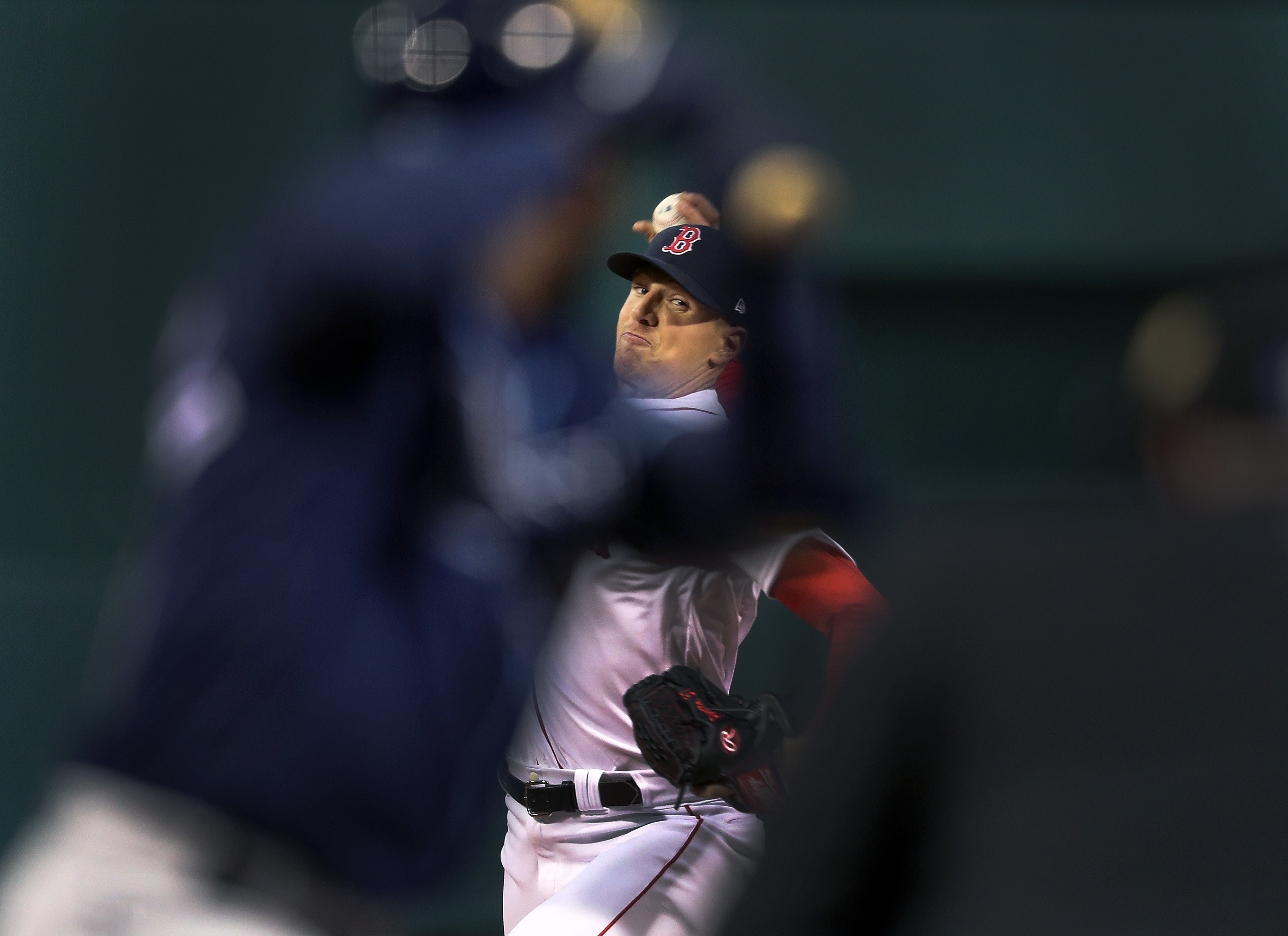 Nick Pivetta fires a pitch in the first inning against the Rays Monday night at Fenway.